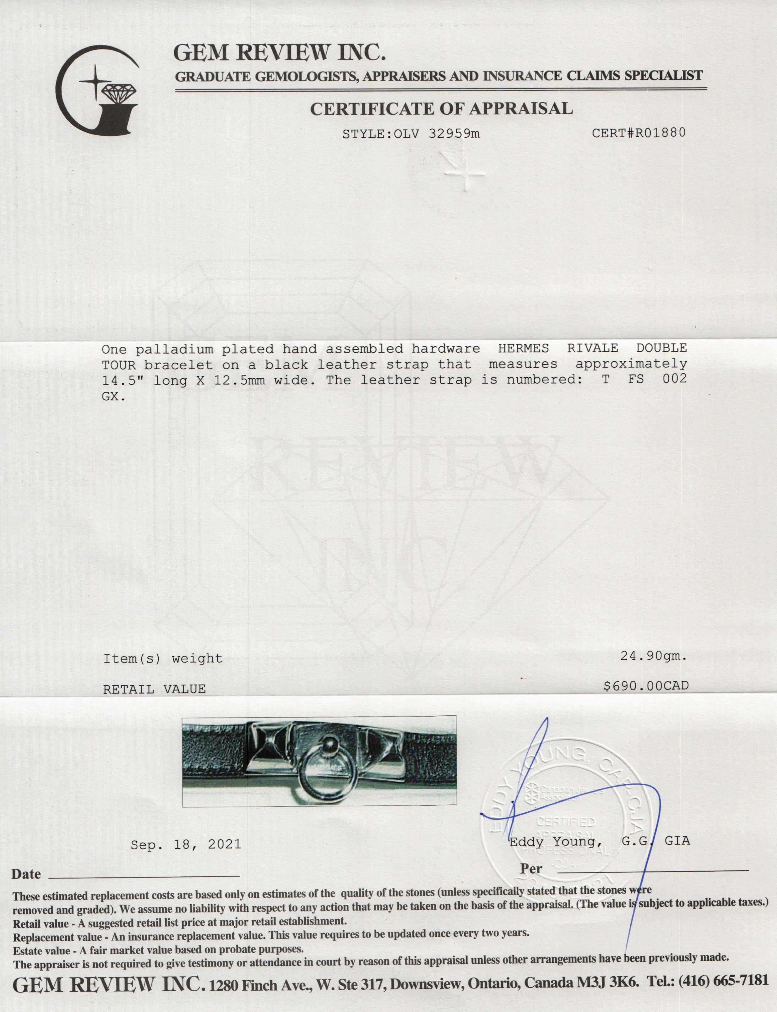 Hermes Rivale Double Tour Bracelet w/ Box