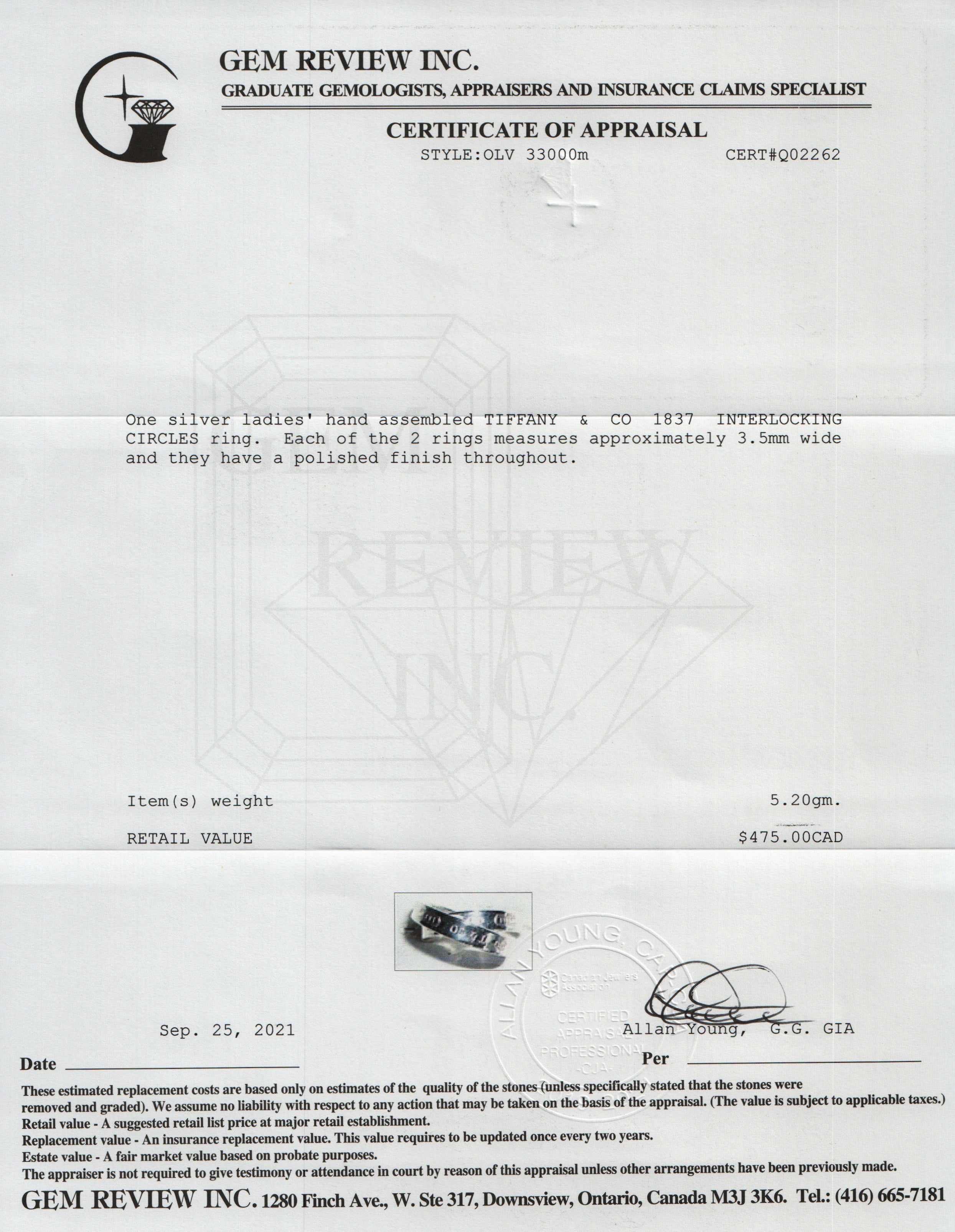 Tiffany & Co. 1837 Interlocking Circles Ring