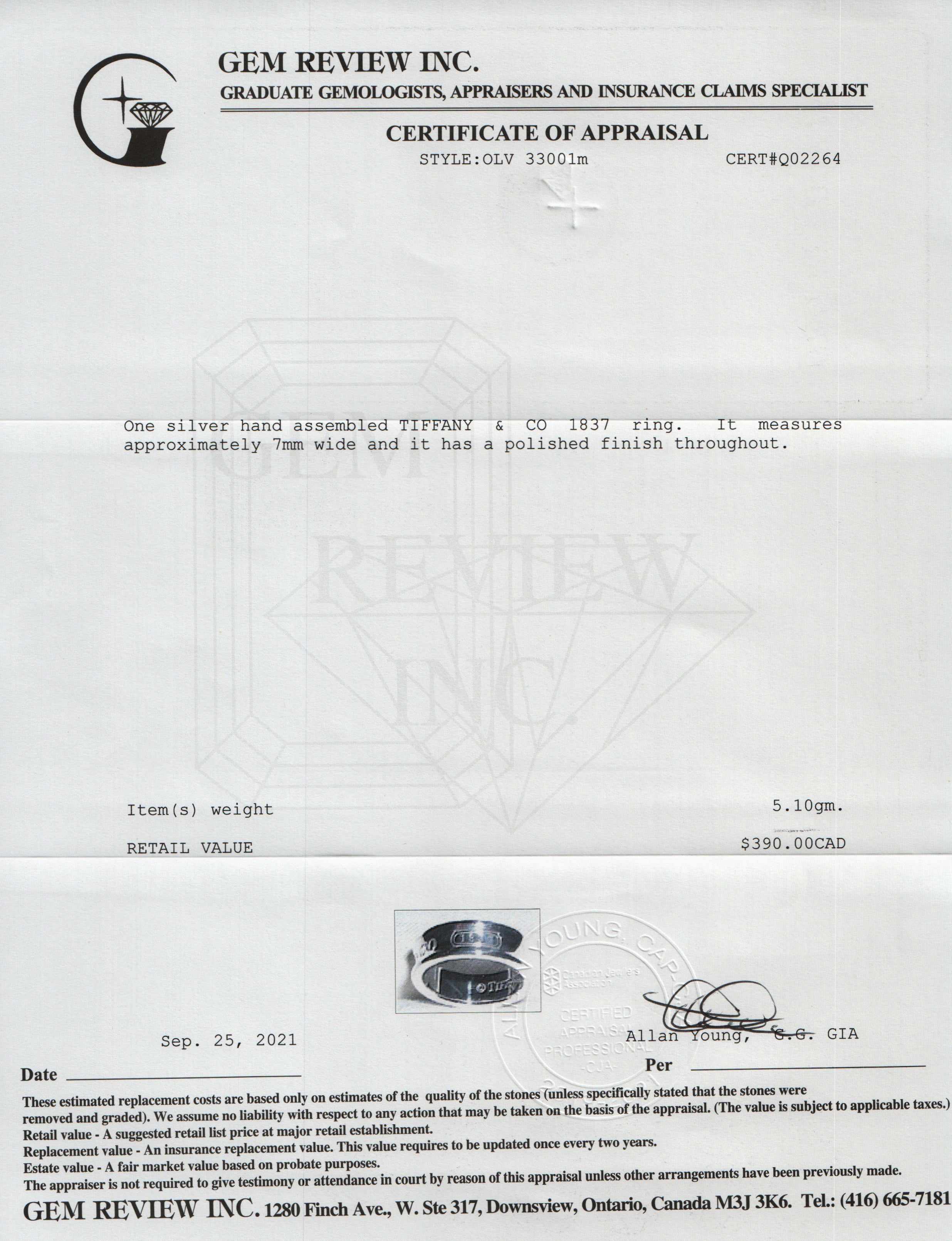 Tiffany & Co. 1837 Ring