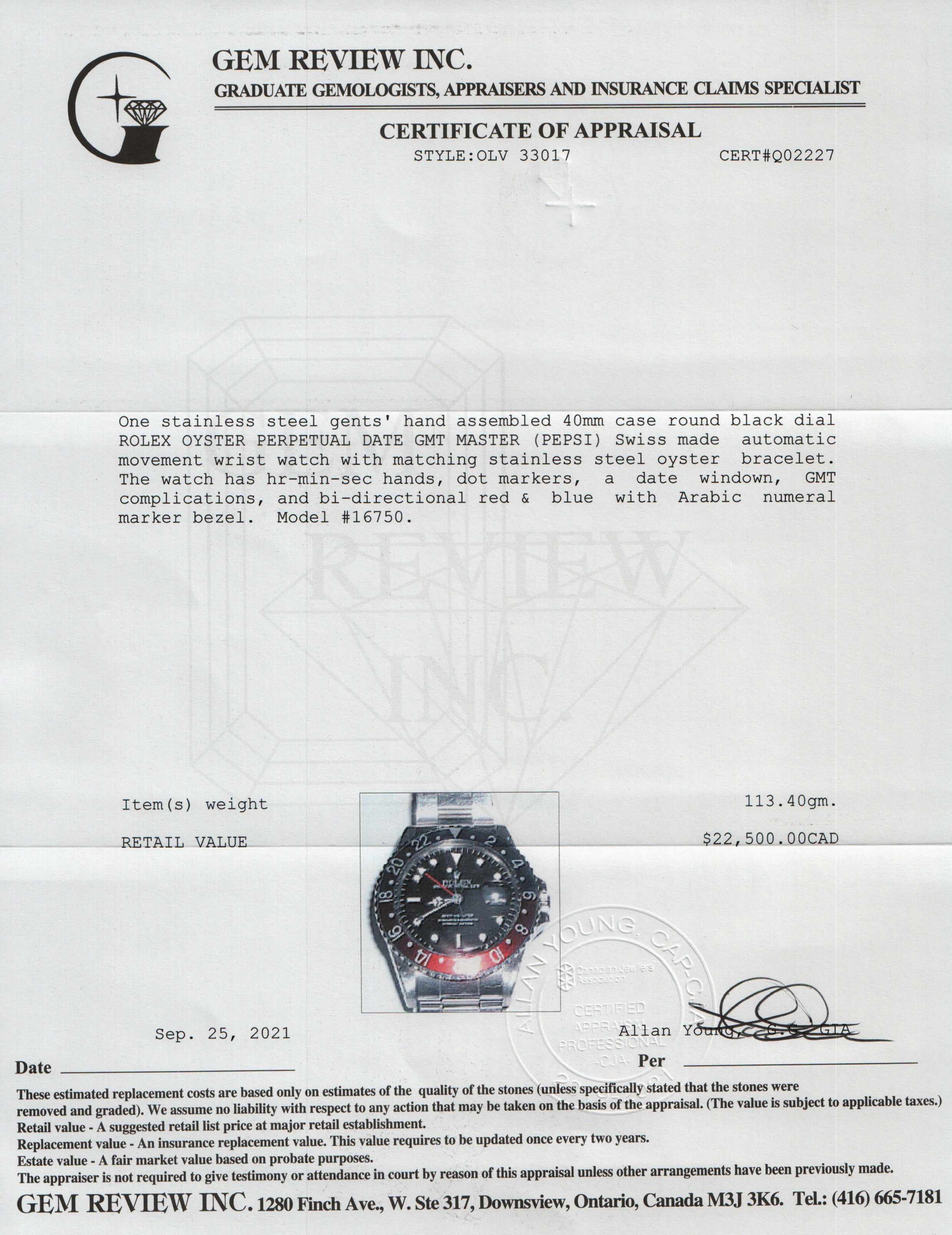 Rolex GMT-Master Pepsi Watch w/ Box & Papers