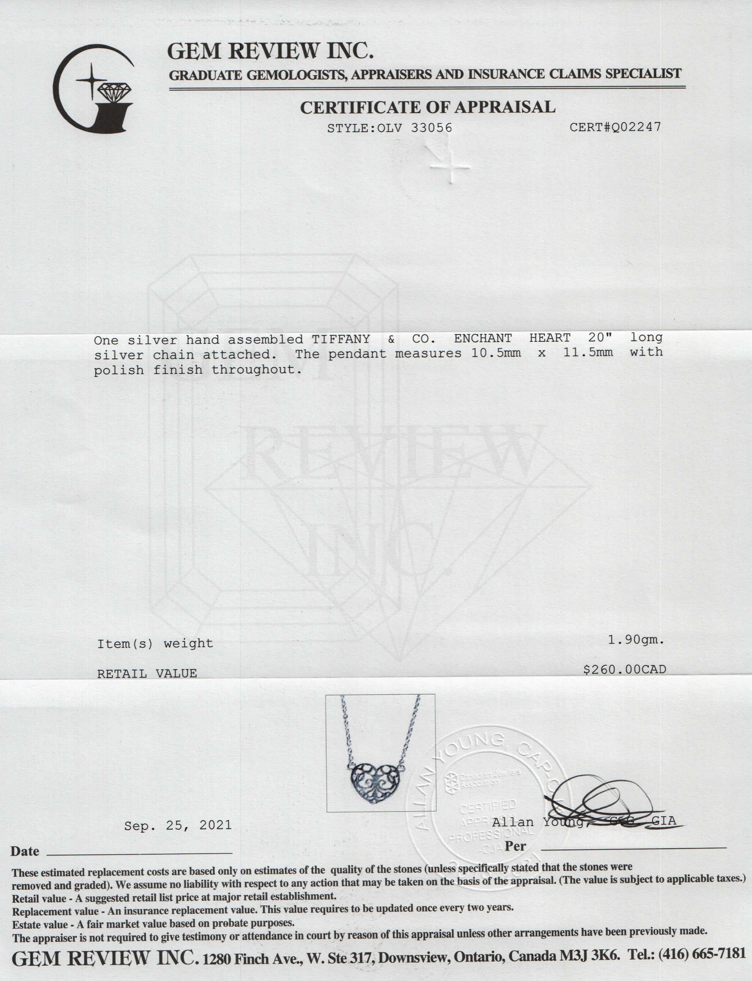 Tiffany & Co. Mini Enchant Heart Pendant Necklace