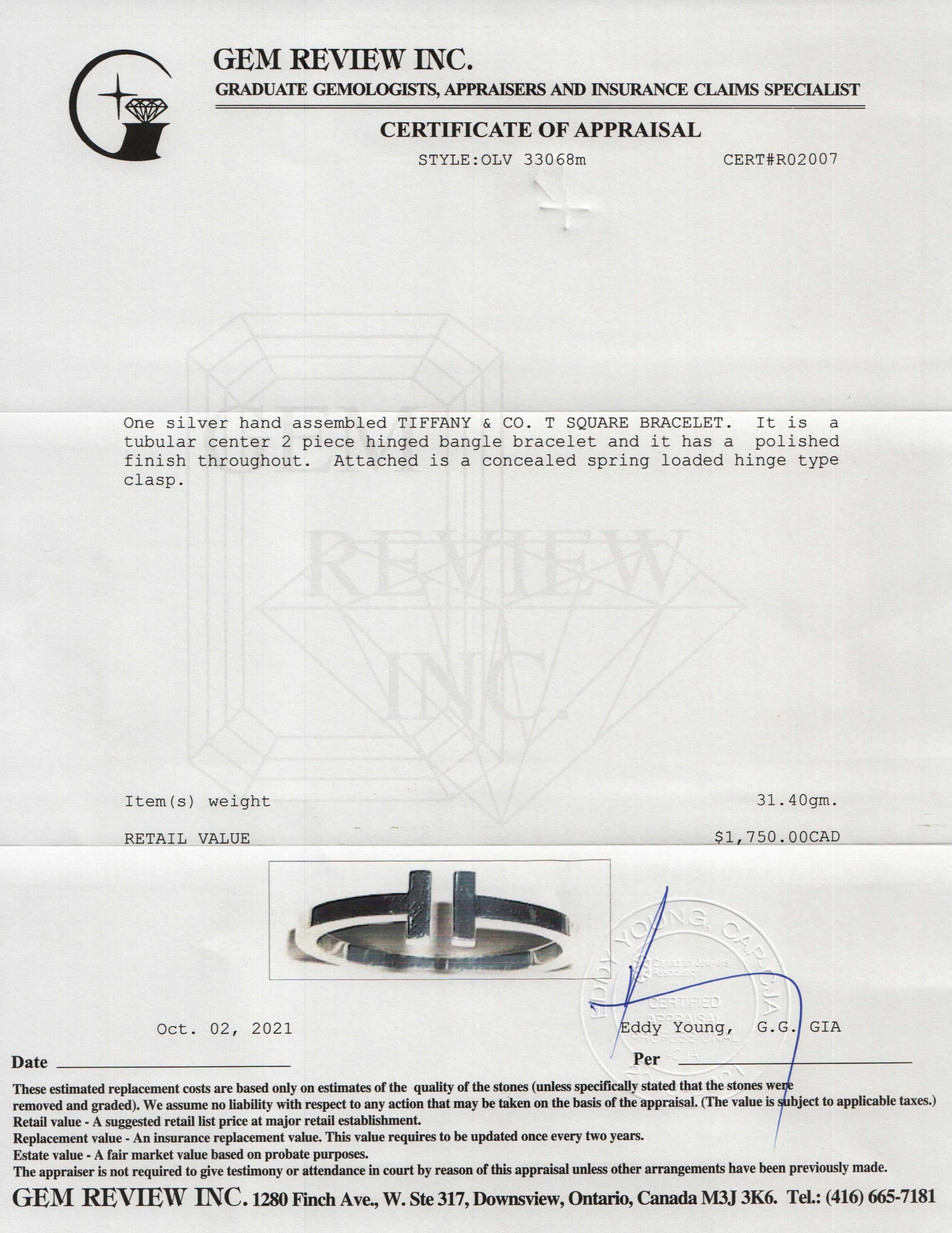 Tiffany & Co. T Square Bracelet