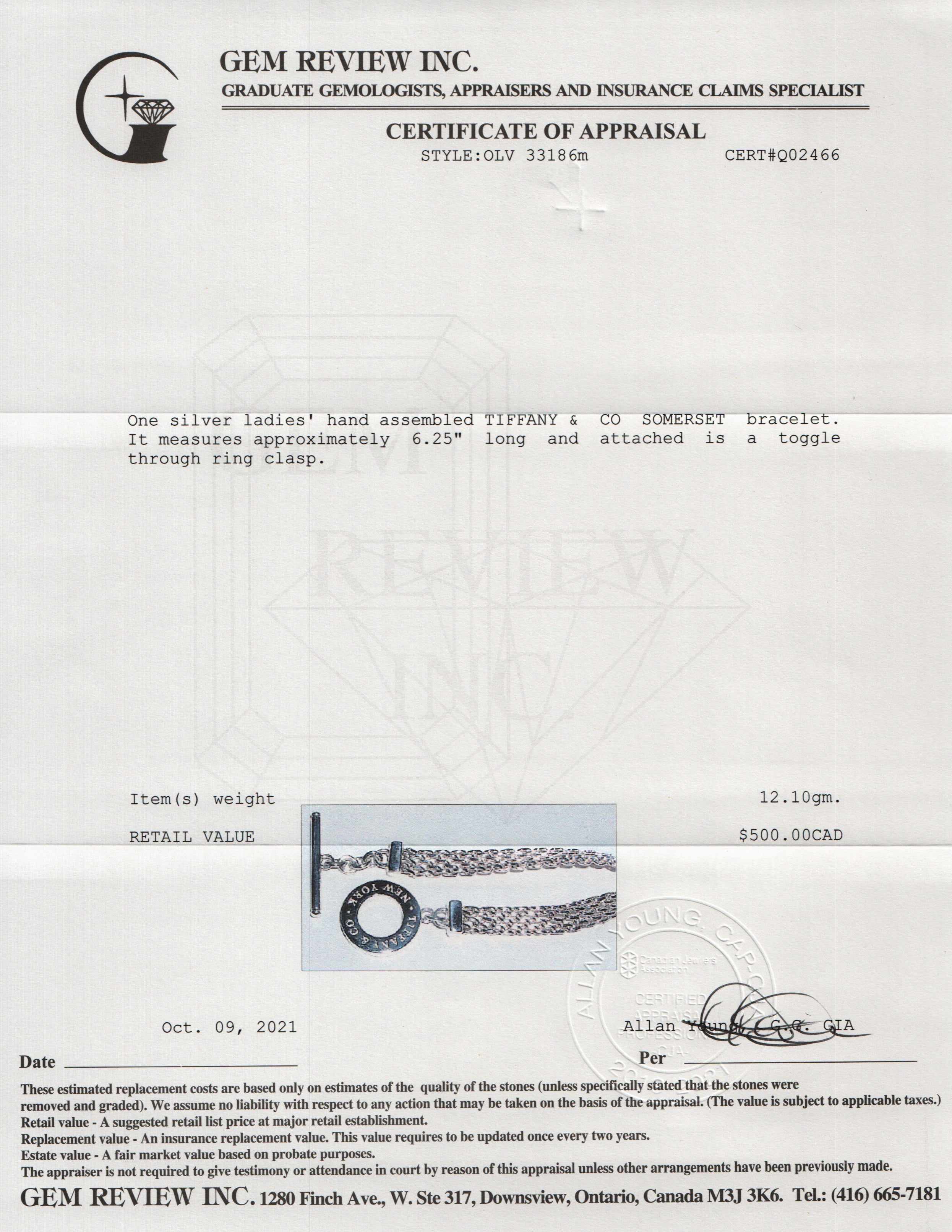 Tiffany & Co. Somerset Toggle Bracelet