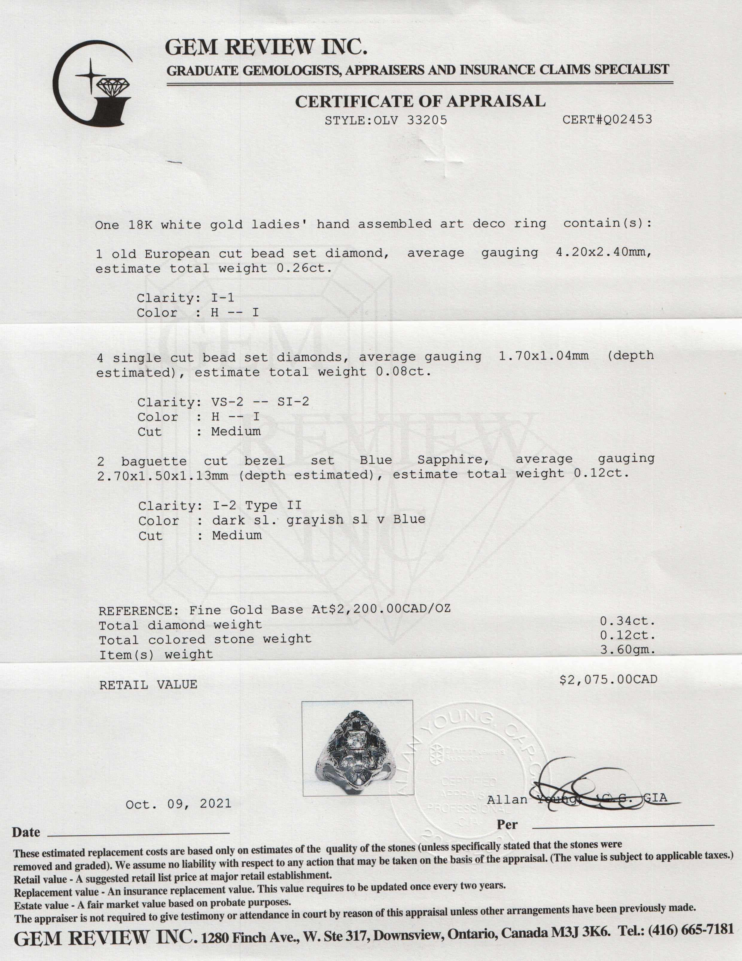 Antique Art Deco Sapphire & Diamond Ring