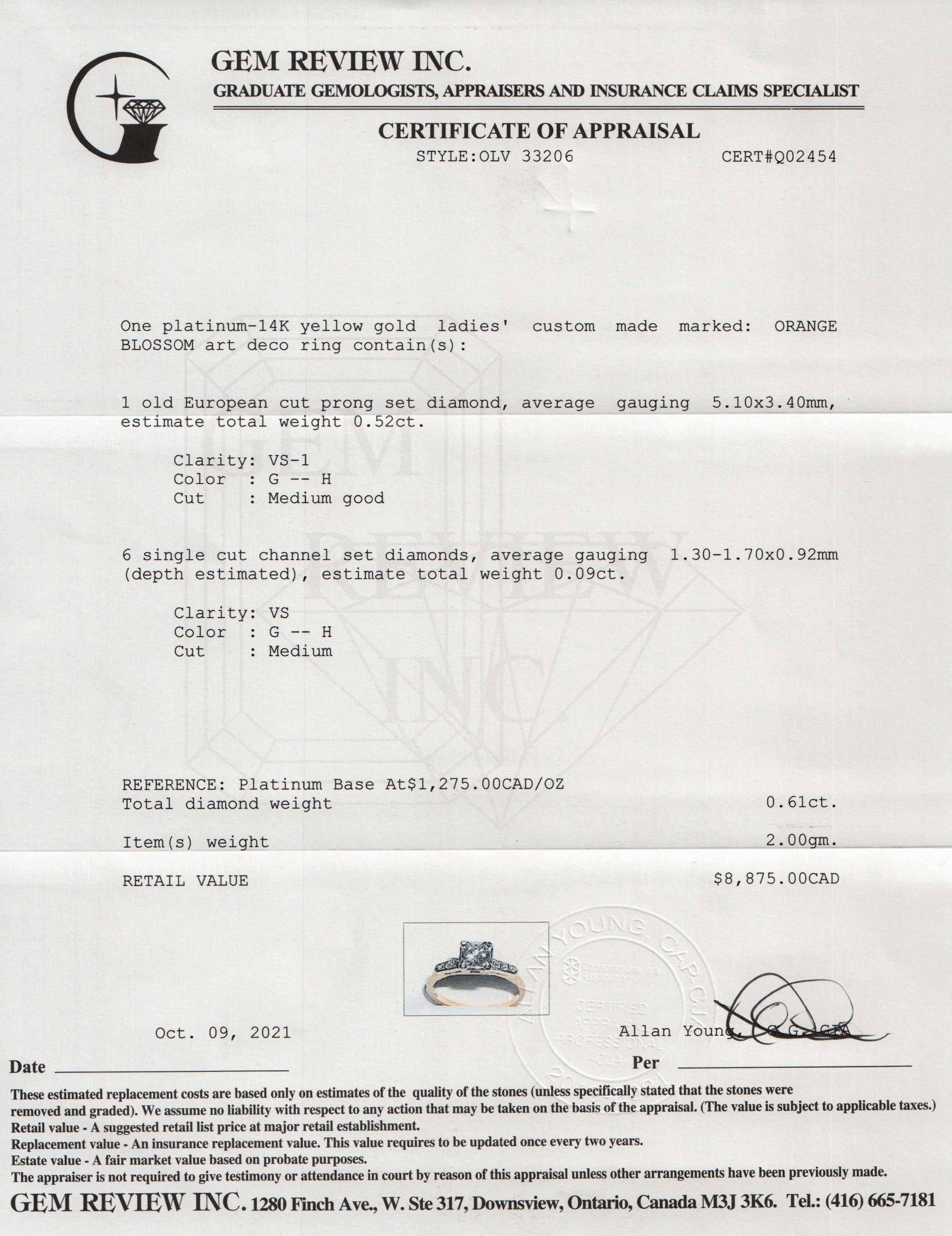 Antique Orange Blossom Art Deco Diamond Ring