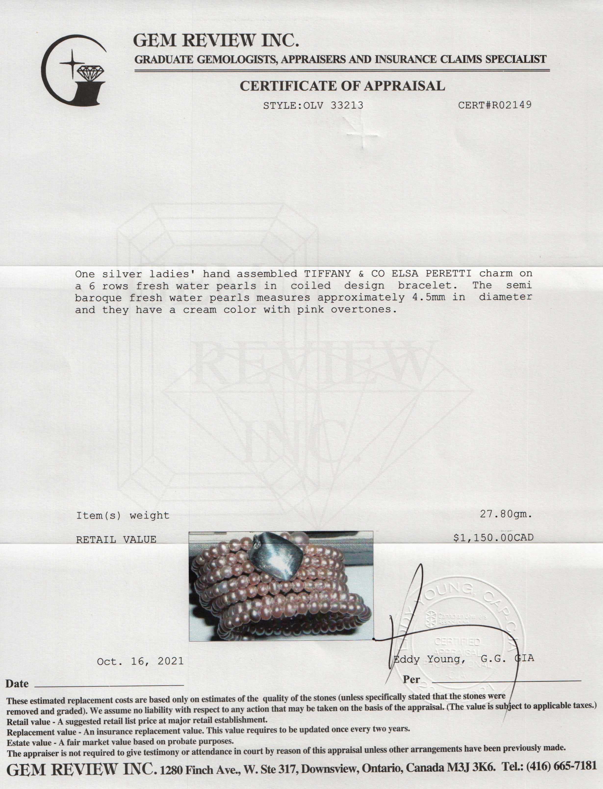 Tiffany & Co. Elsa Peretti Six-Row Pearl Bracelet