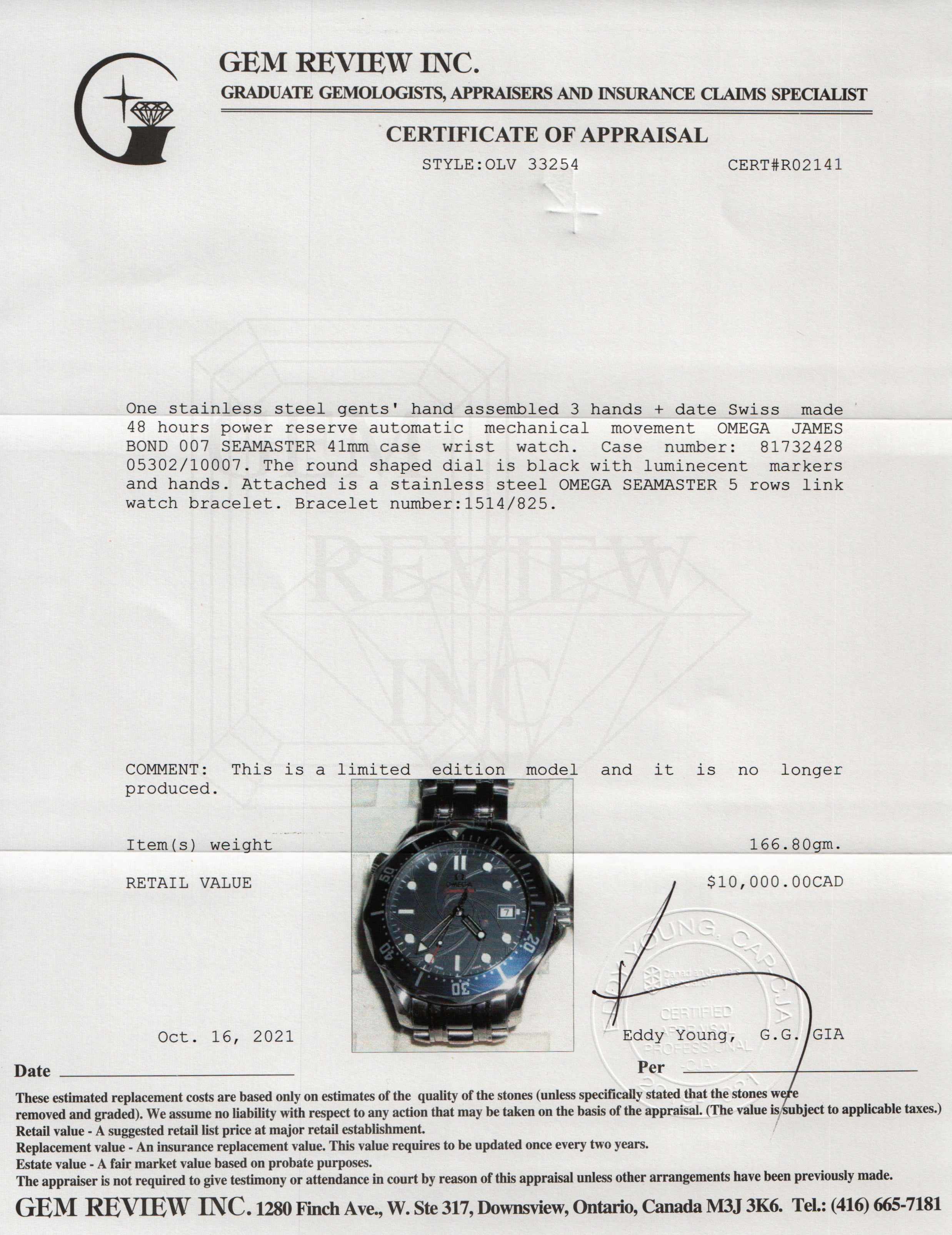 Omega Limited Editon James Bond 007 Seamaster Watch