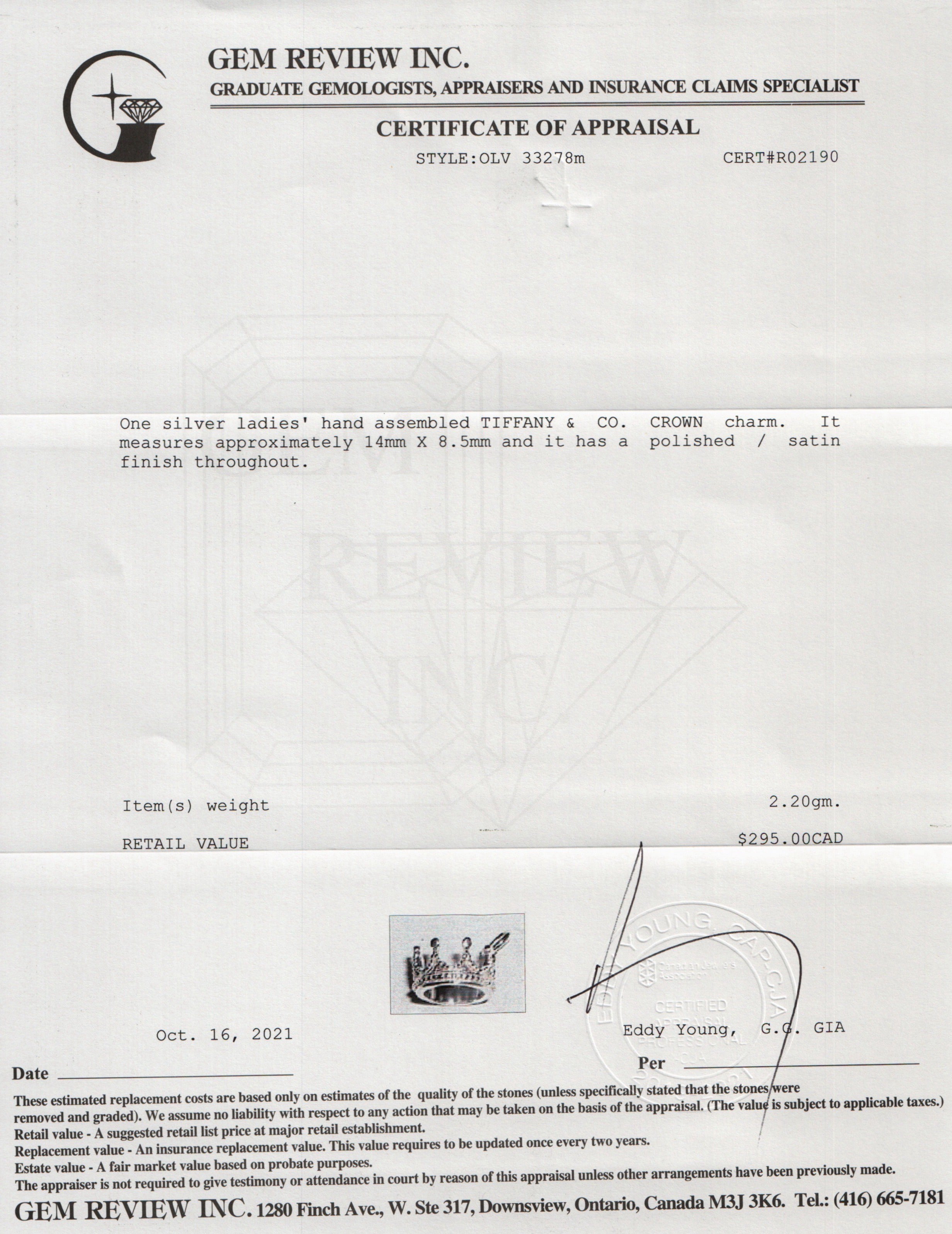 Tiffany & Co. Crown Charm