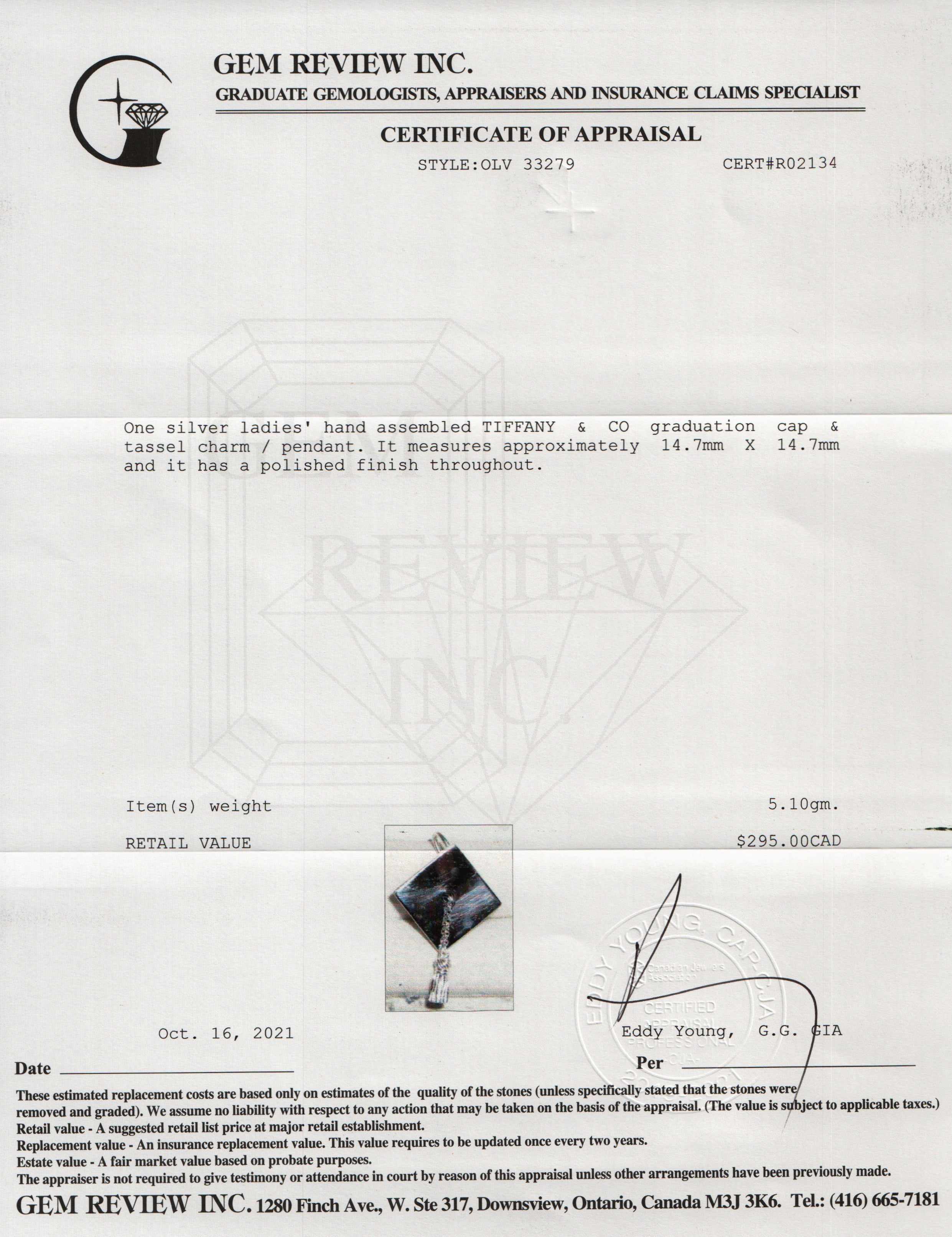 Tiffany & Co. Graduation Cap & Tassel Charm