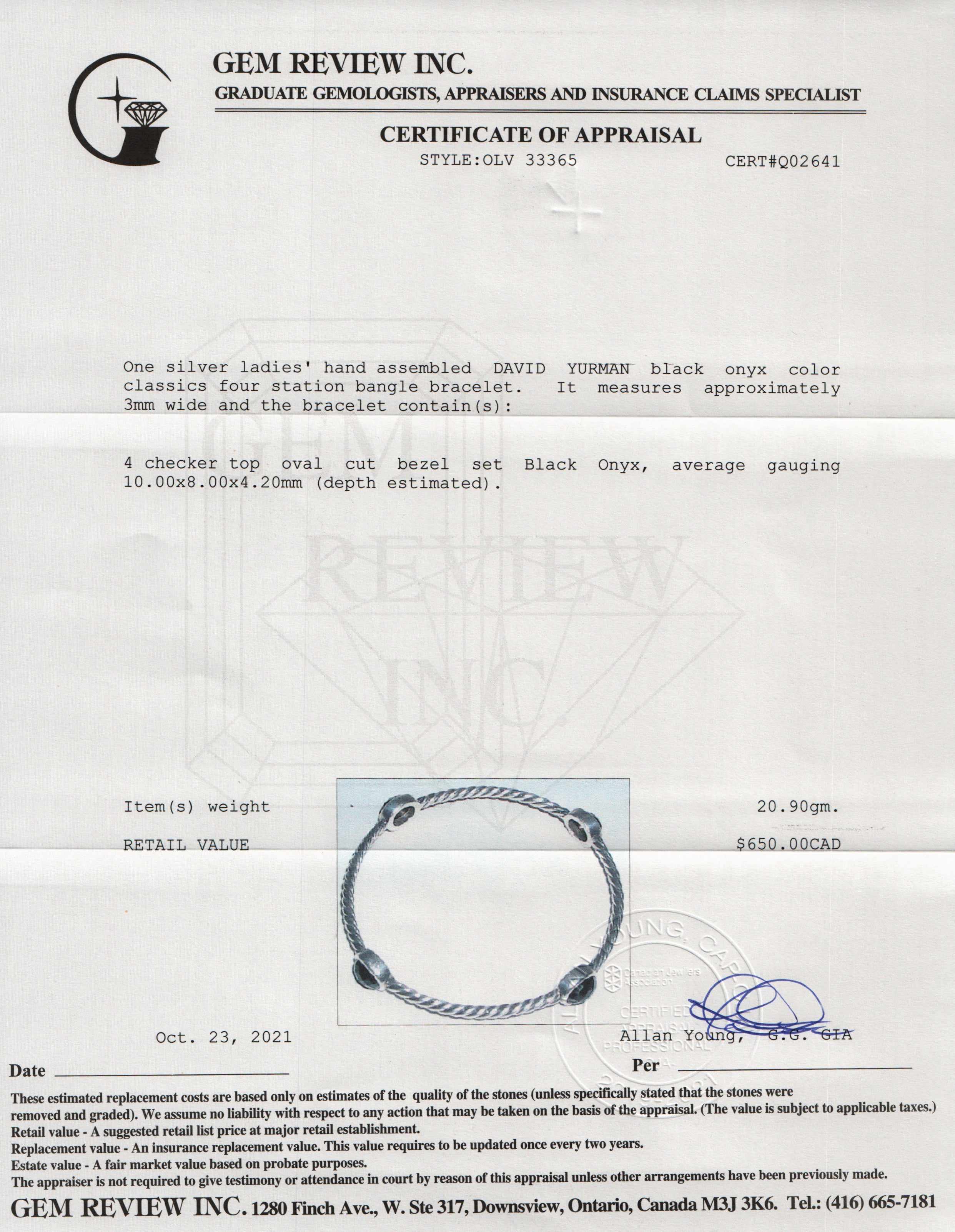 David Yurman Black Onyx Color Classics Four-Station Bangle