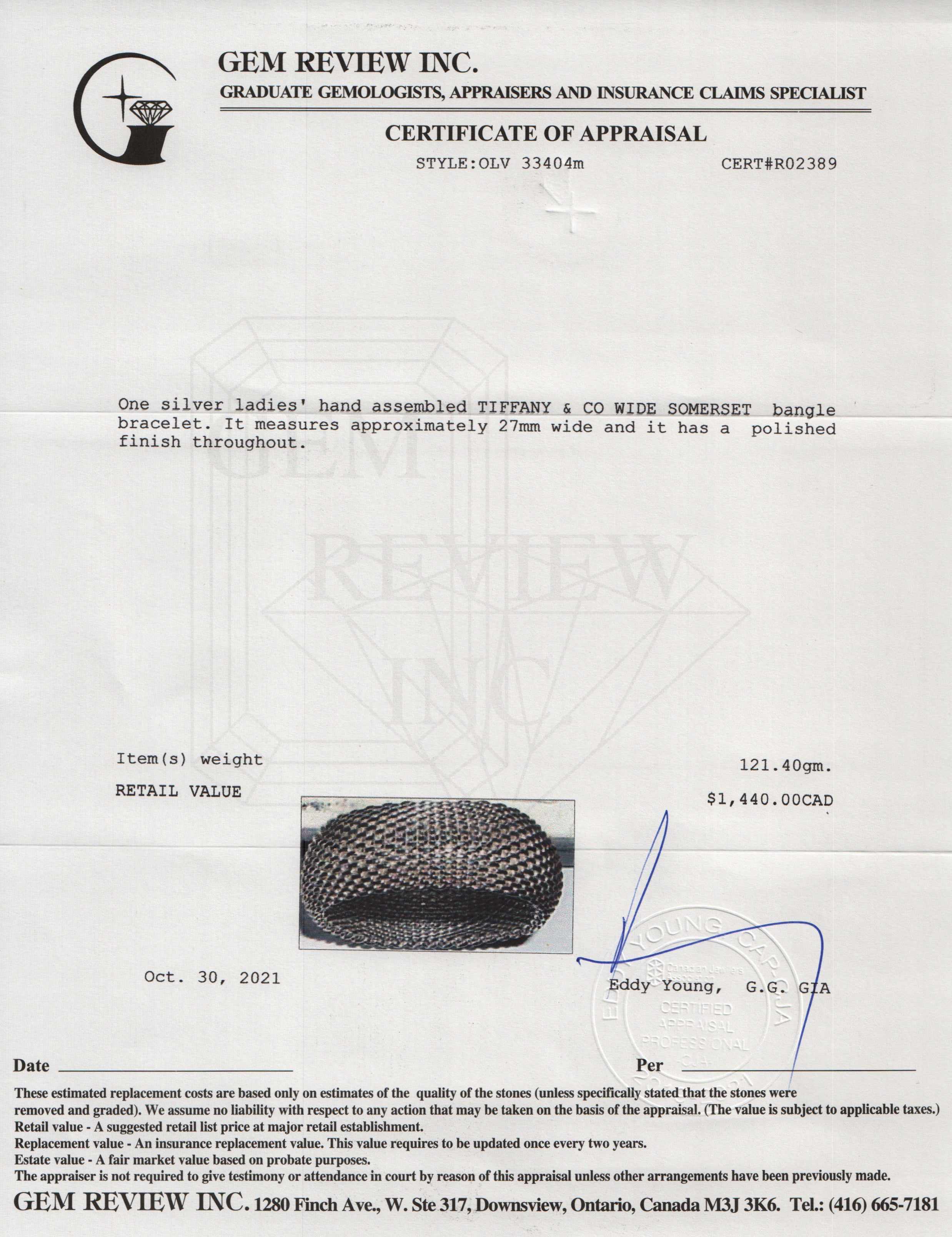 Tiffany & Co. Wide Somerset Bangle