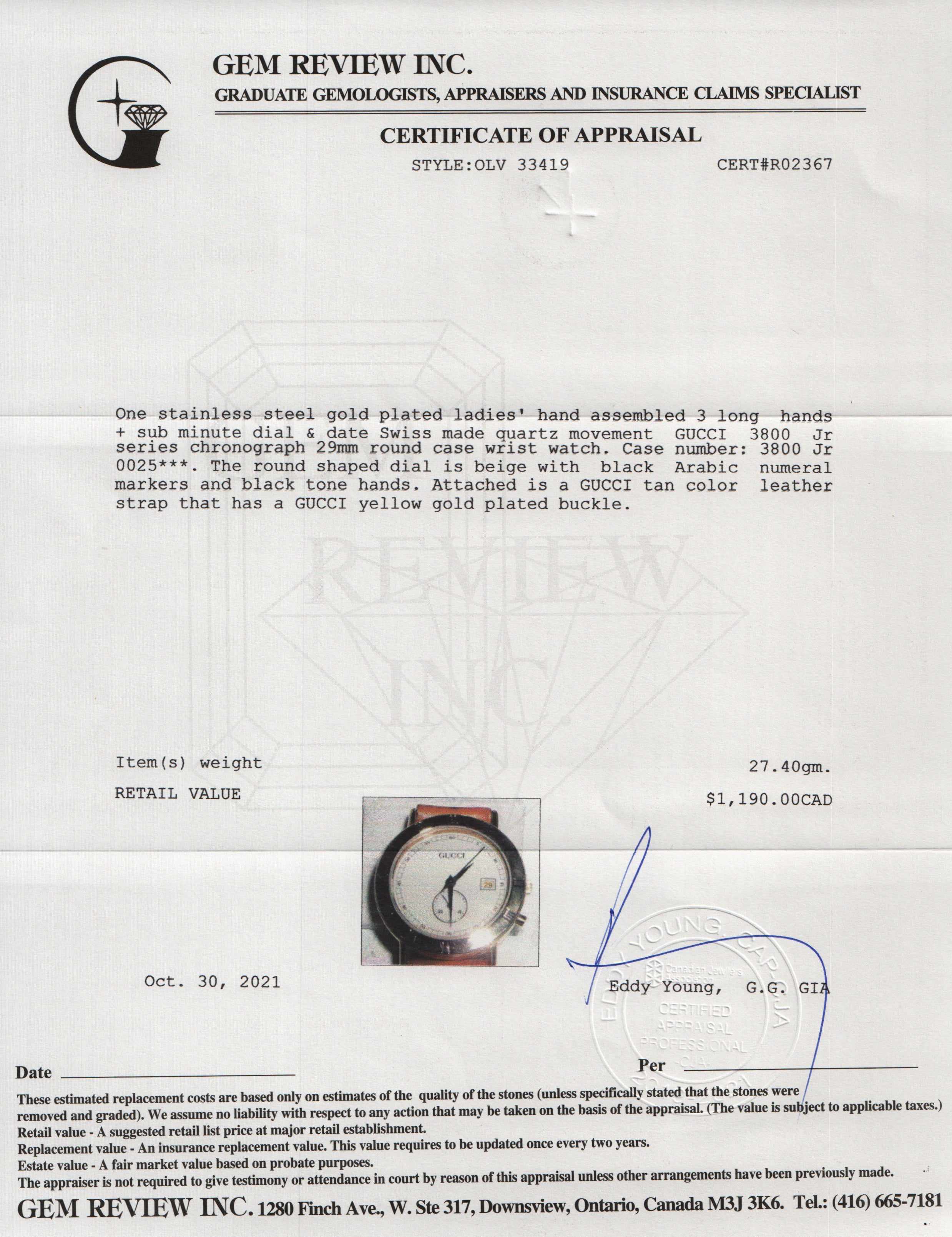 Gucci 3800 Jr. Watch