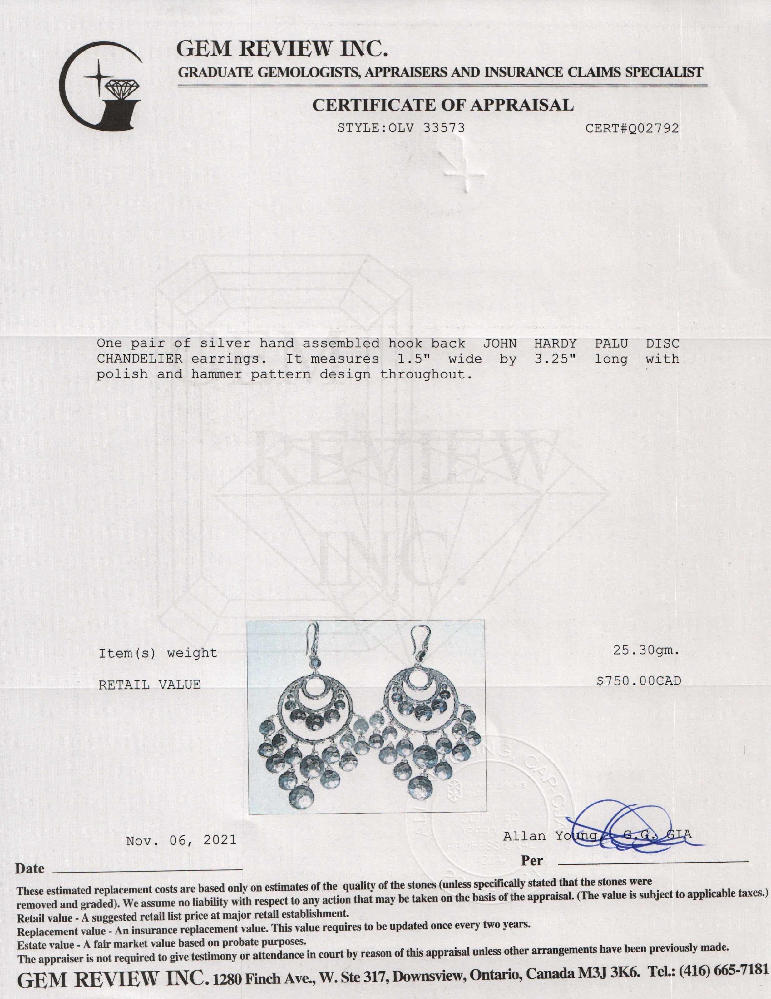 John Hardy Palu Disc Chandelier Earrings