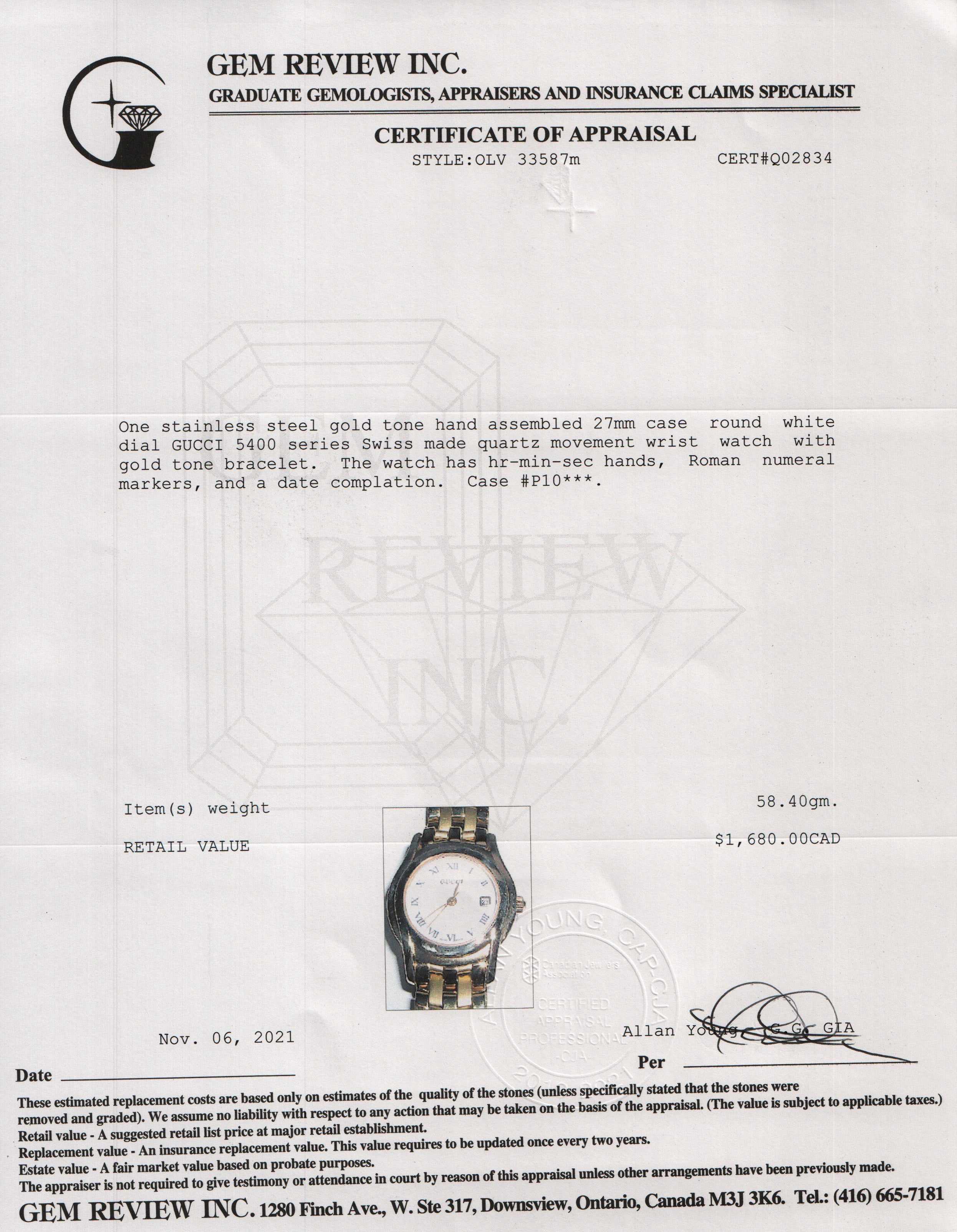 Gucci 5400 Series Watch