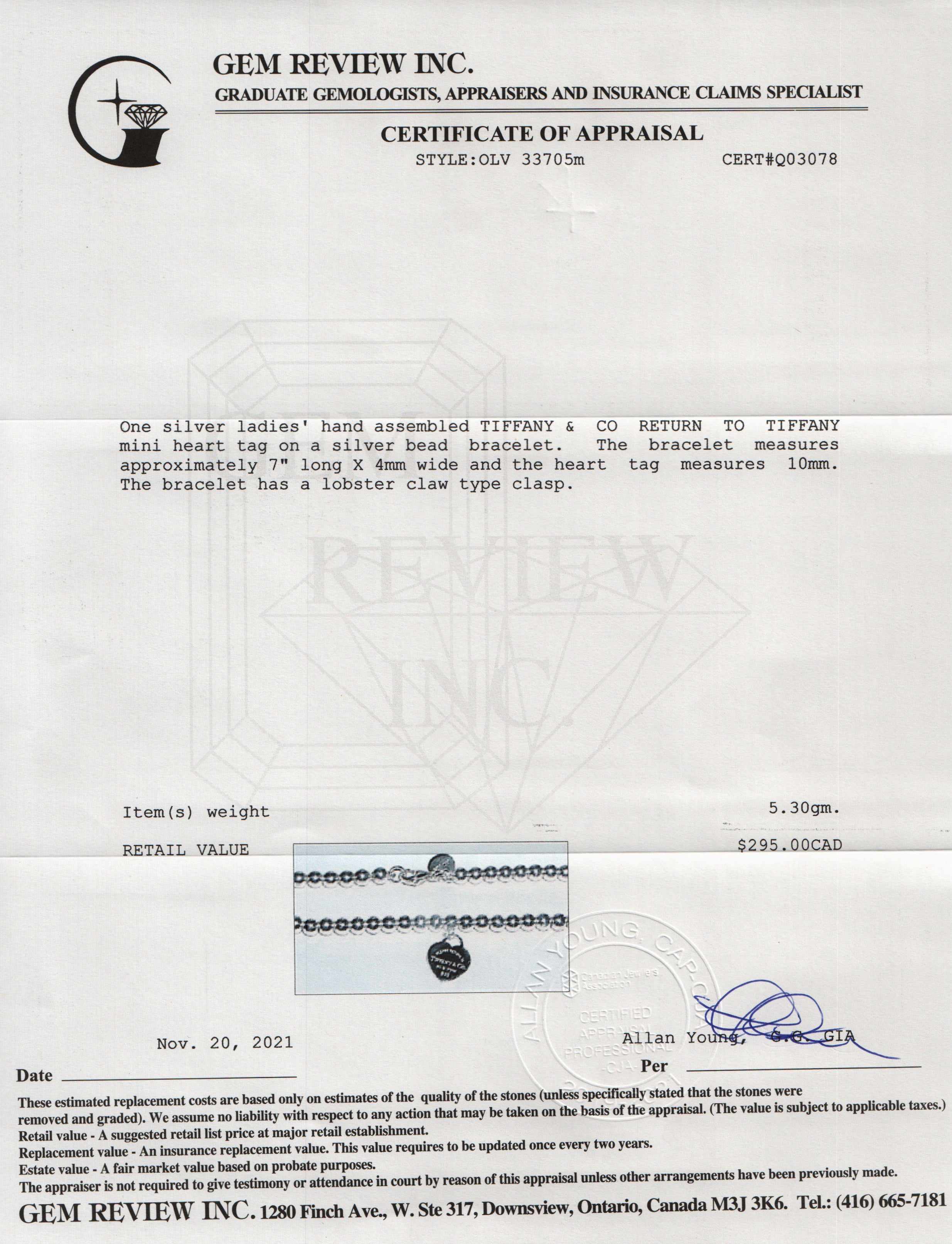 Tiffany & Co. Return to Tiffany Mini Heart Tag Bead Bracelet