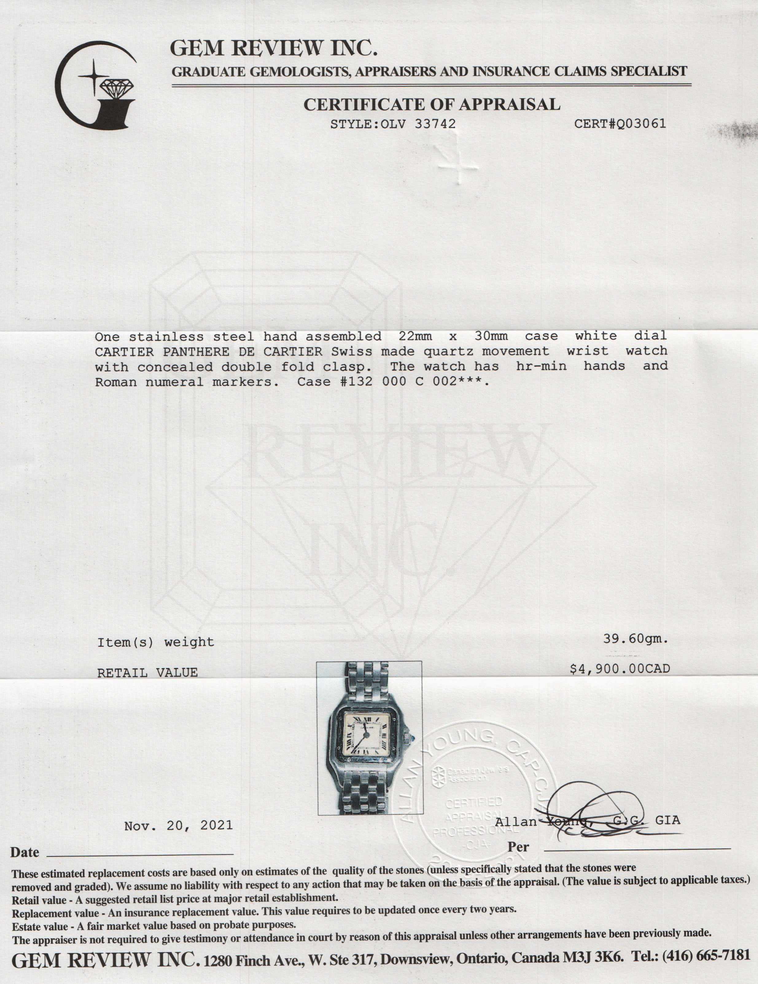 Cartier Panthere de Cartier Watch, Small Model