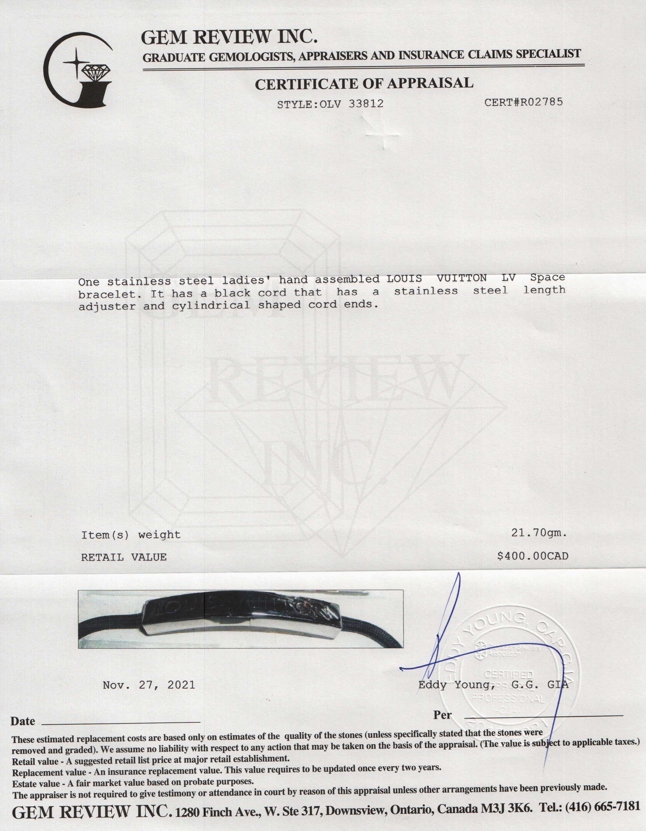 Louis Vuitton LV Space Bracelet w/ Box