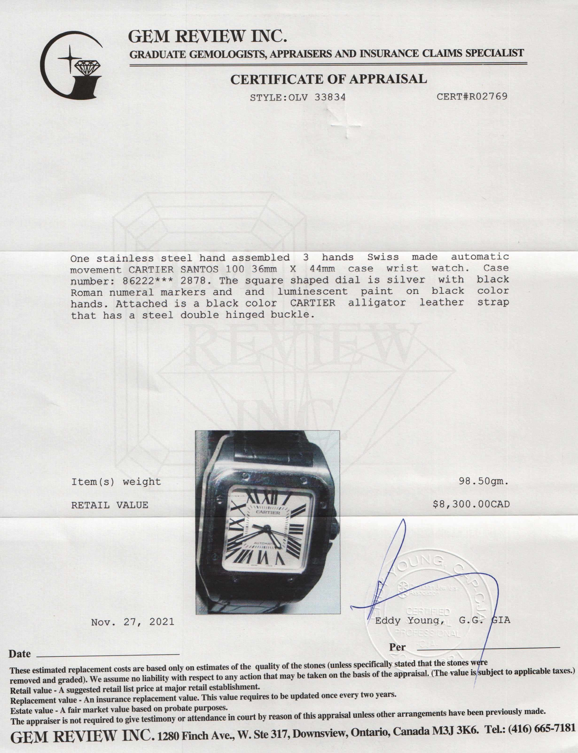 Cartier Santos 100 Watch