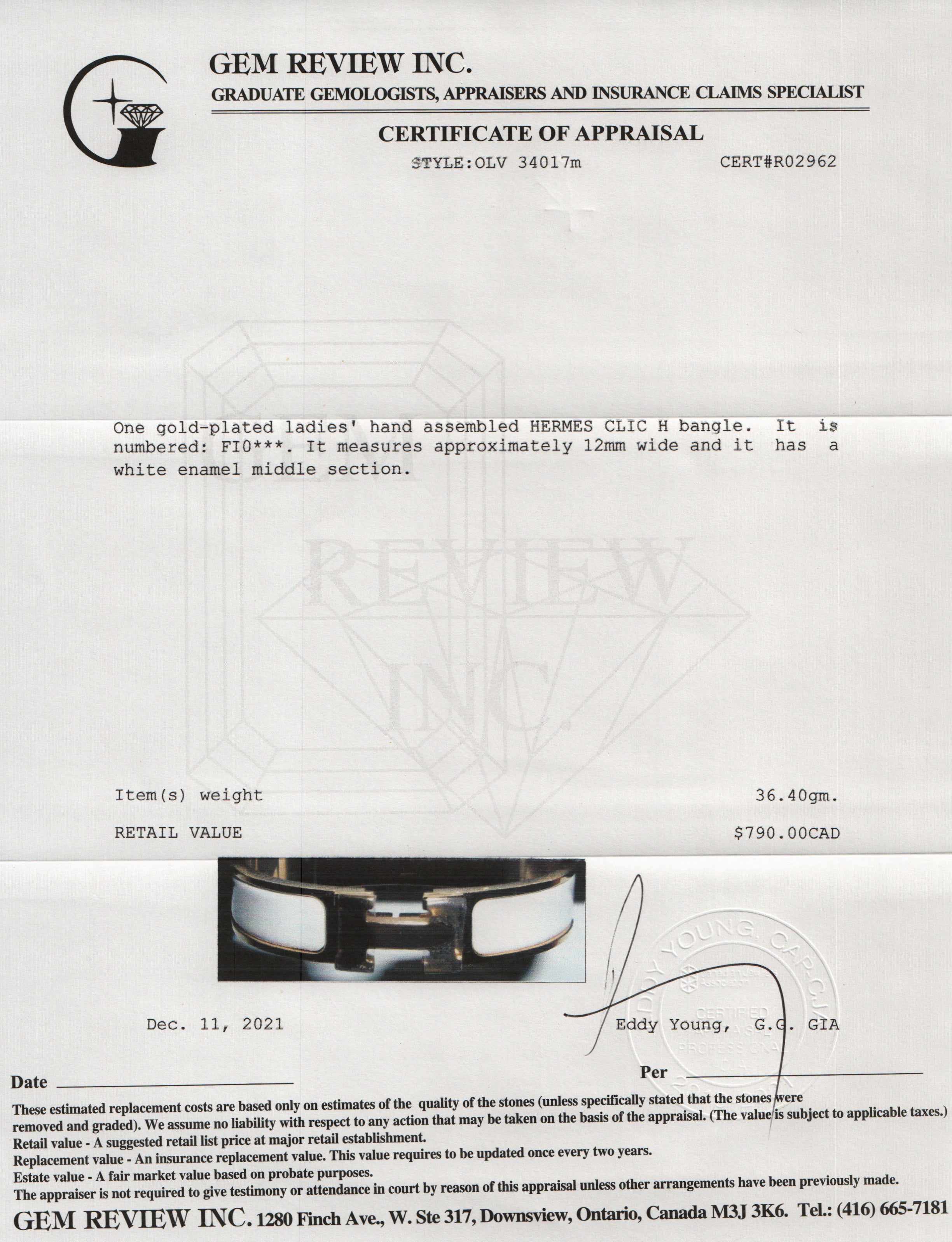 Hermes Clic H Bracelet w/ Box
