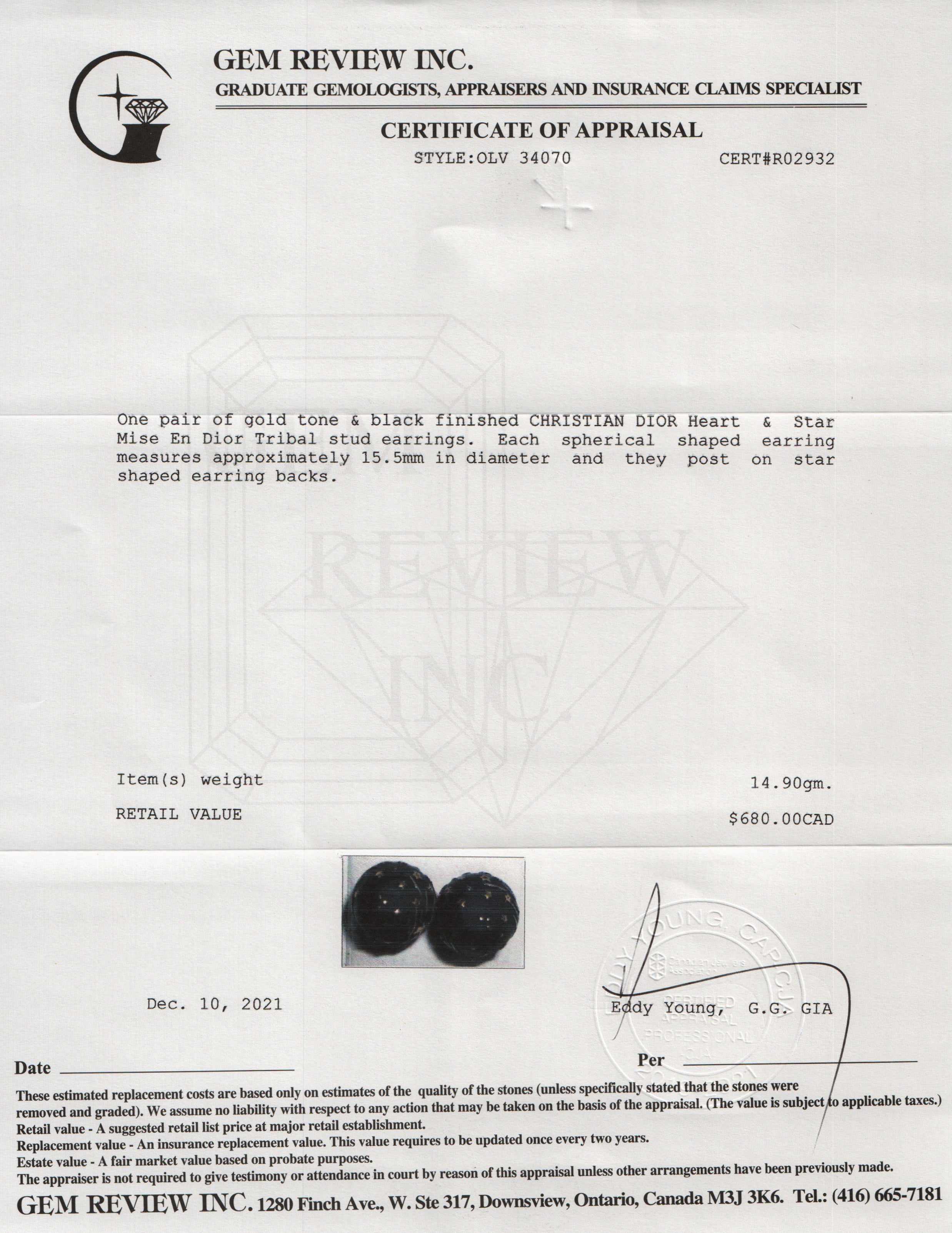 Christian Dior Heart & Star Mise en Dior Tribal Stud Earrings(SENT TO FRANK LERACI)