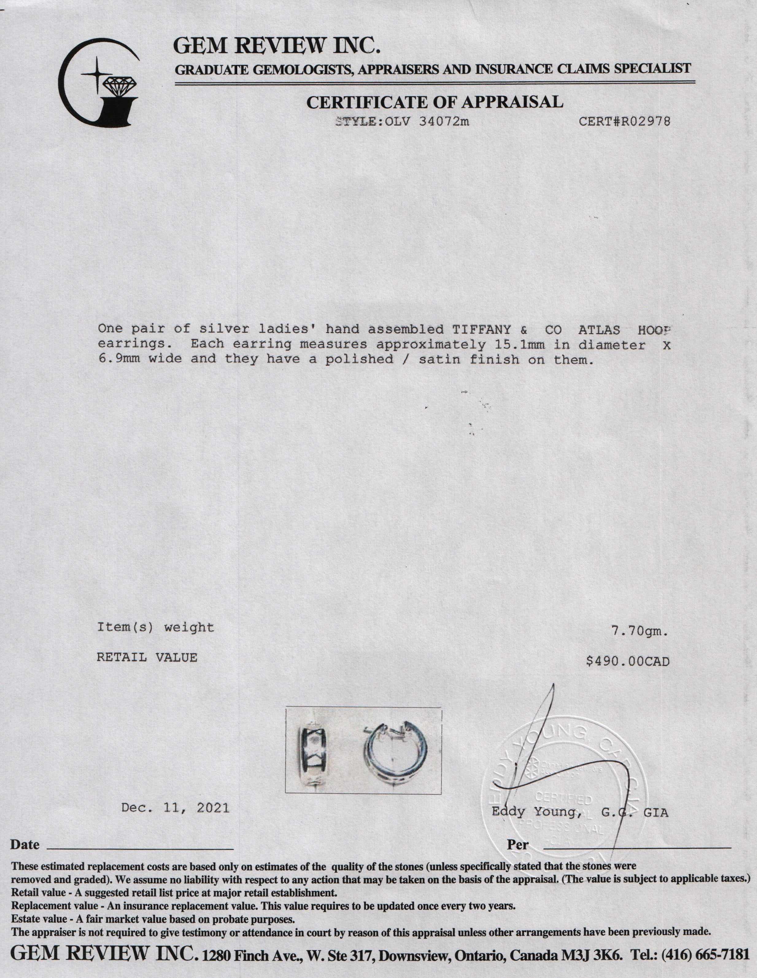 Tiffany & Co. Atlas Hoop Earrings