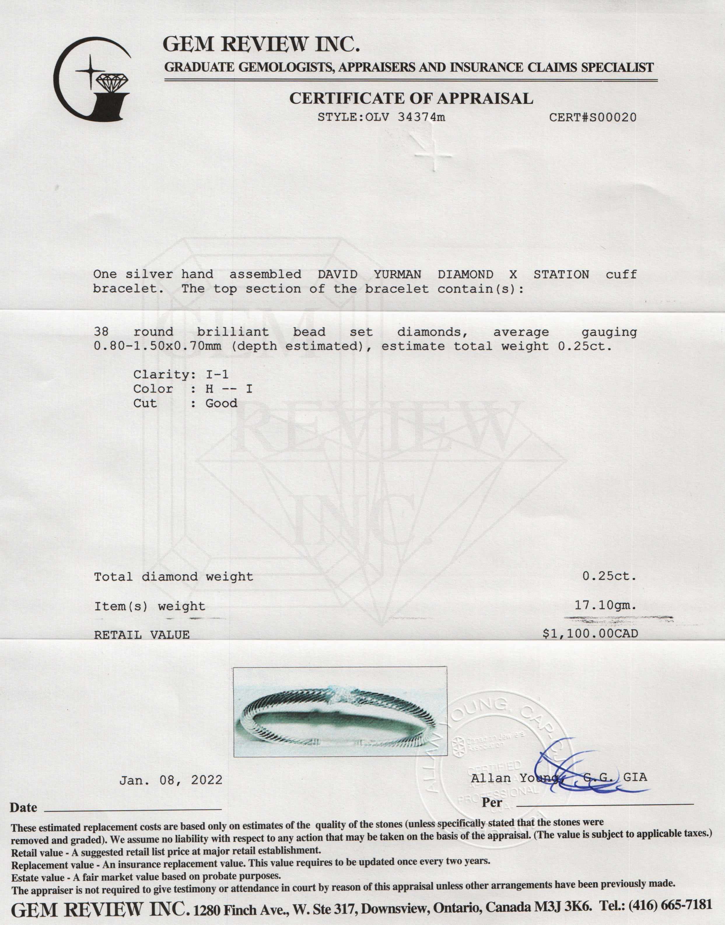 David Yurman Diamond X Station Bracelet