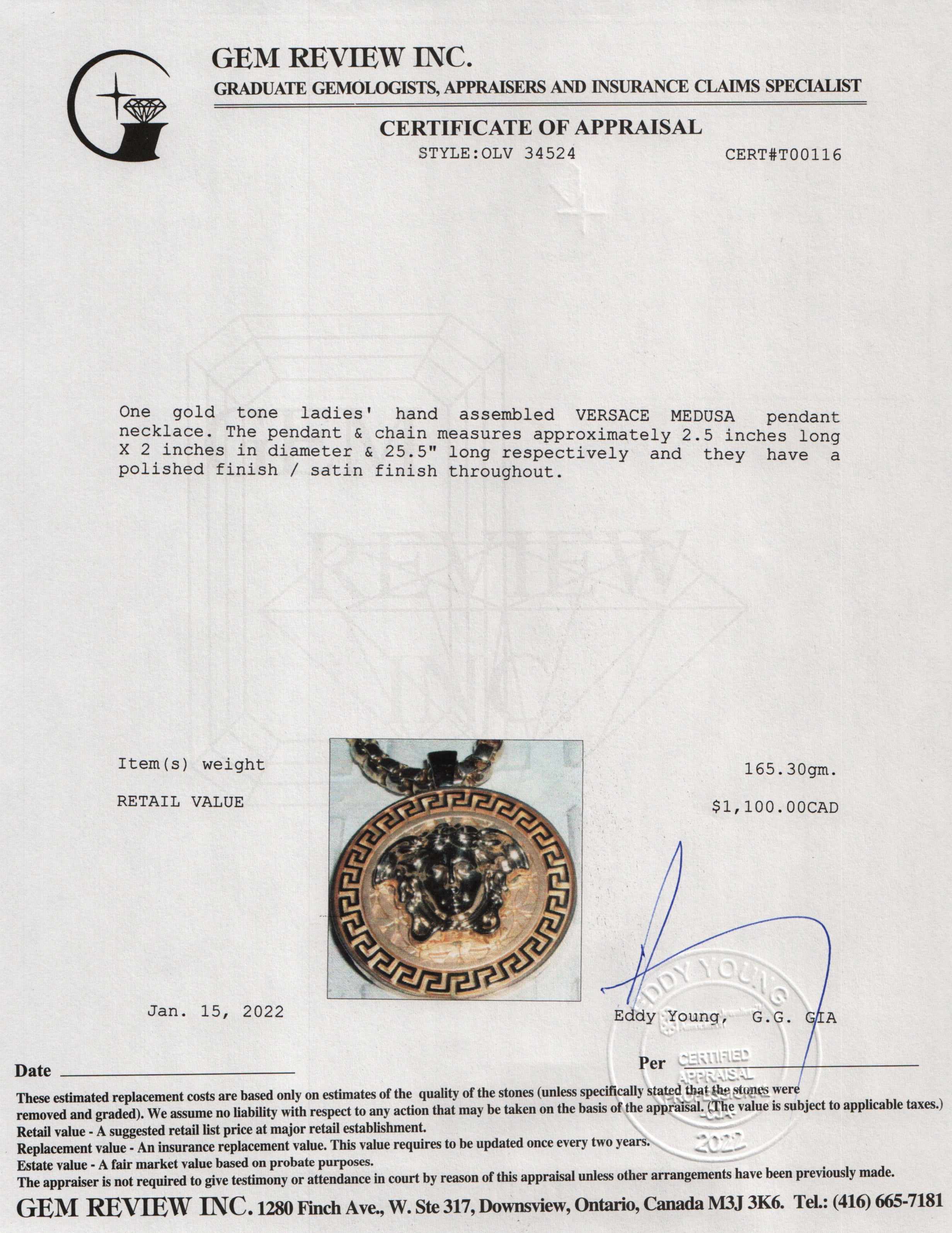 Versace Medusa Medallion Pendant Necklace