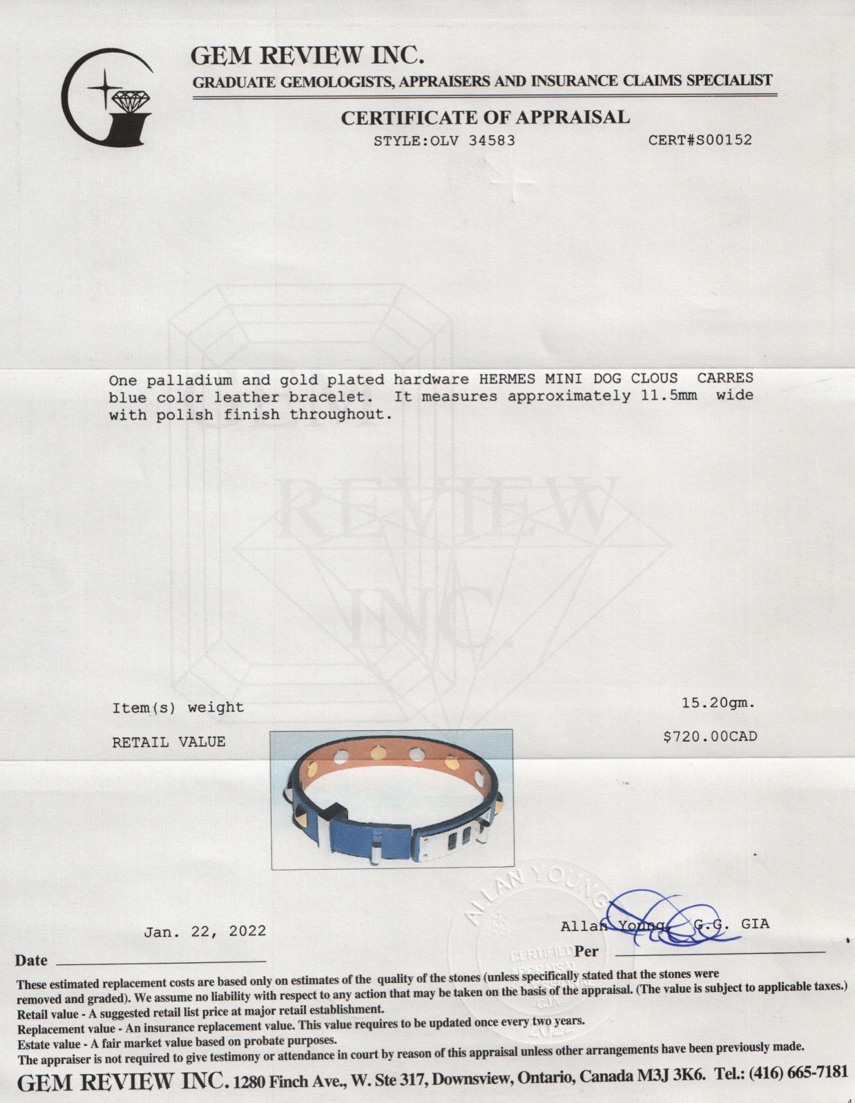 Hermes Mini Dog Clous Carres Bracelet