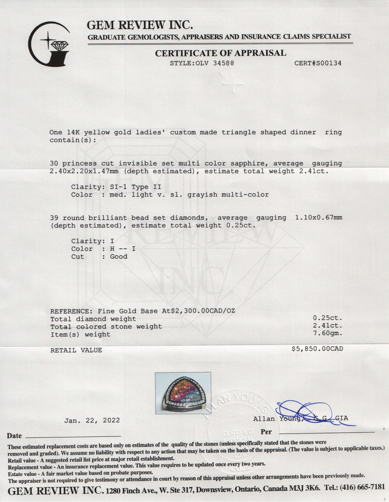 Multicolour Sapphire & Diamond Dinner Ring