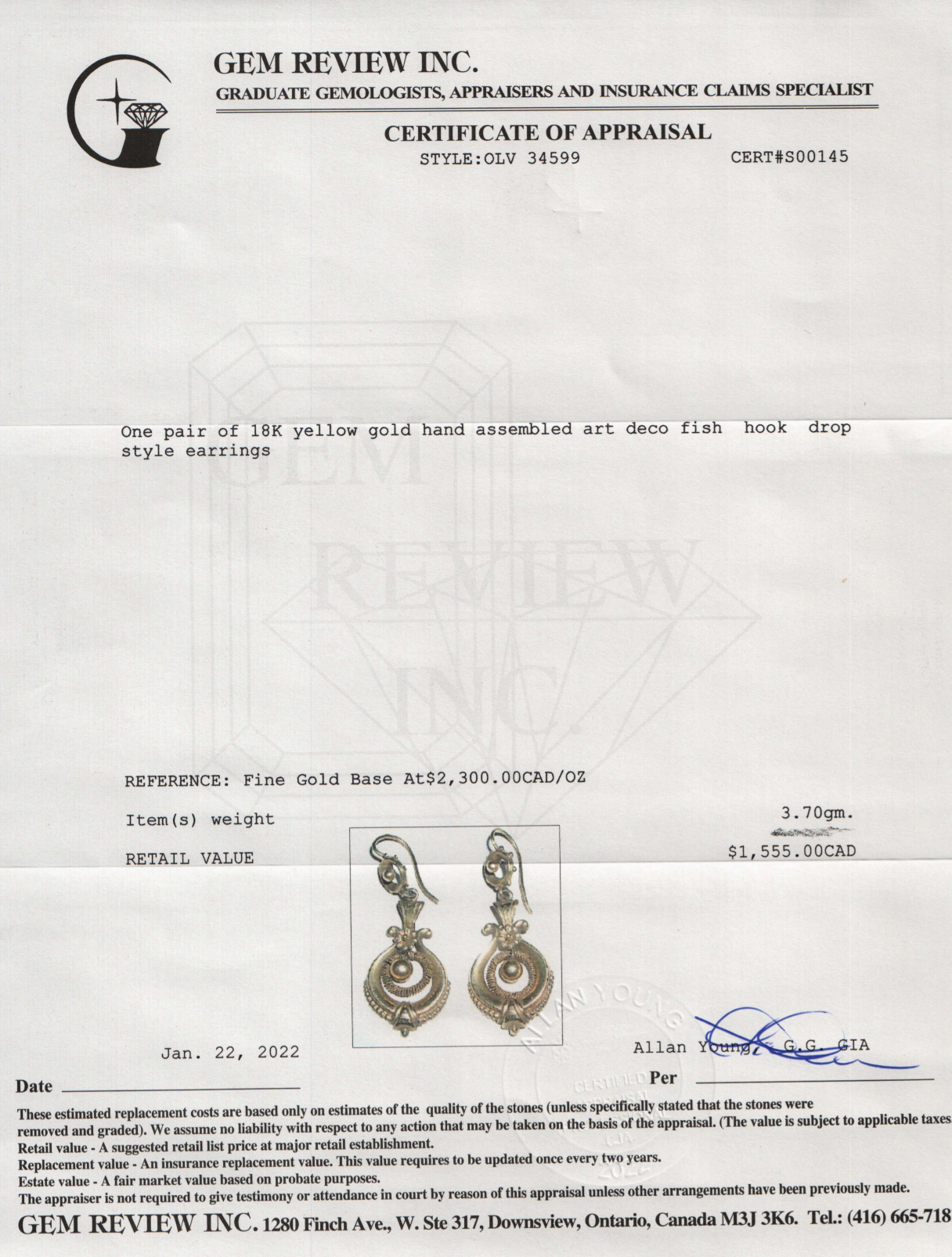 Antique Art Deco Drop Earrings