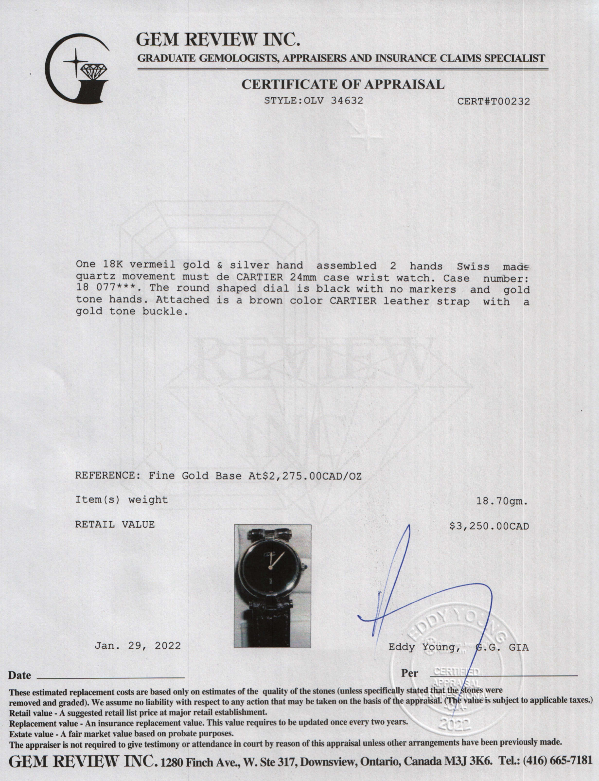 Cartier Argent Must De Cartier Watch