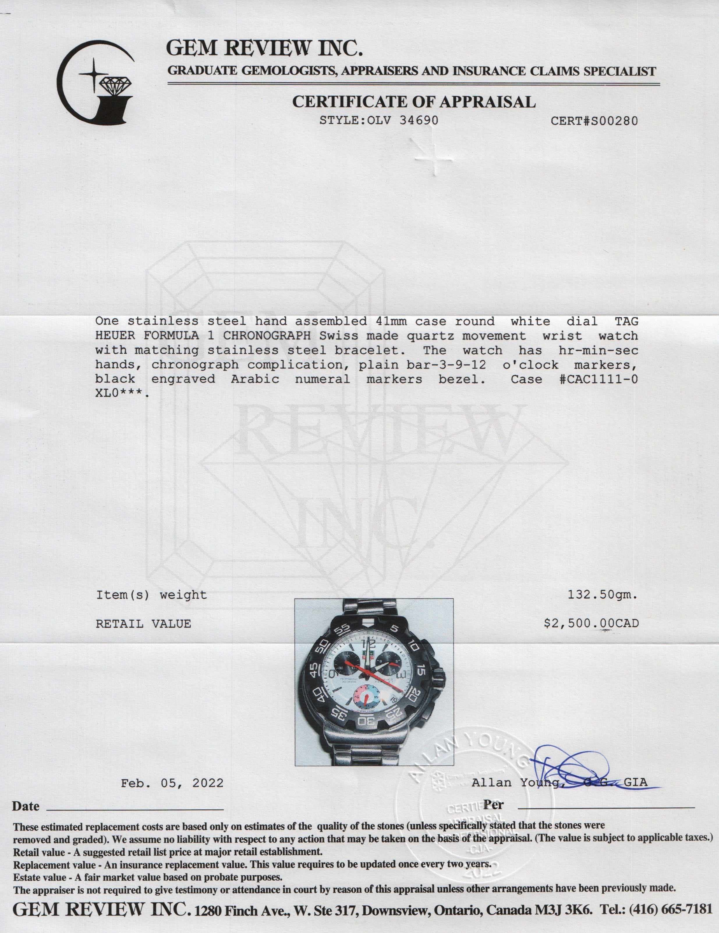 Tag Heuer Formula 1 Chronograph Watch