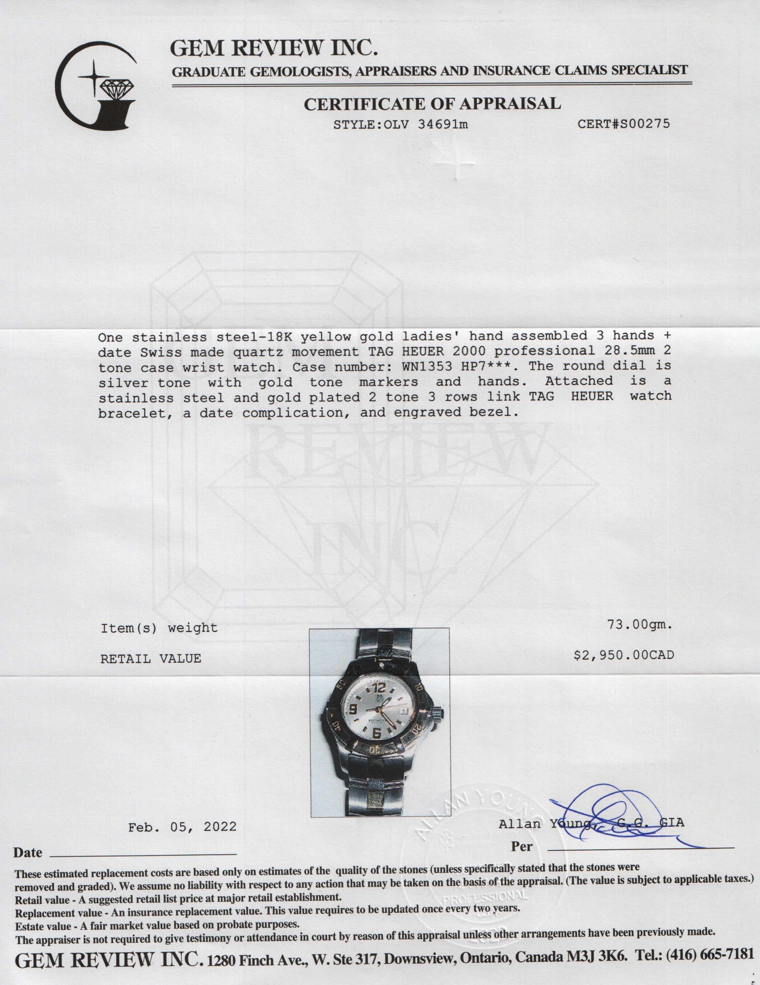 Tag Heuer 2000 Professional Two-Tone Watch