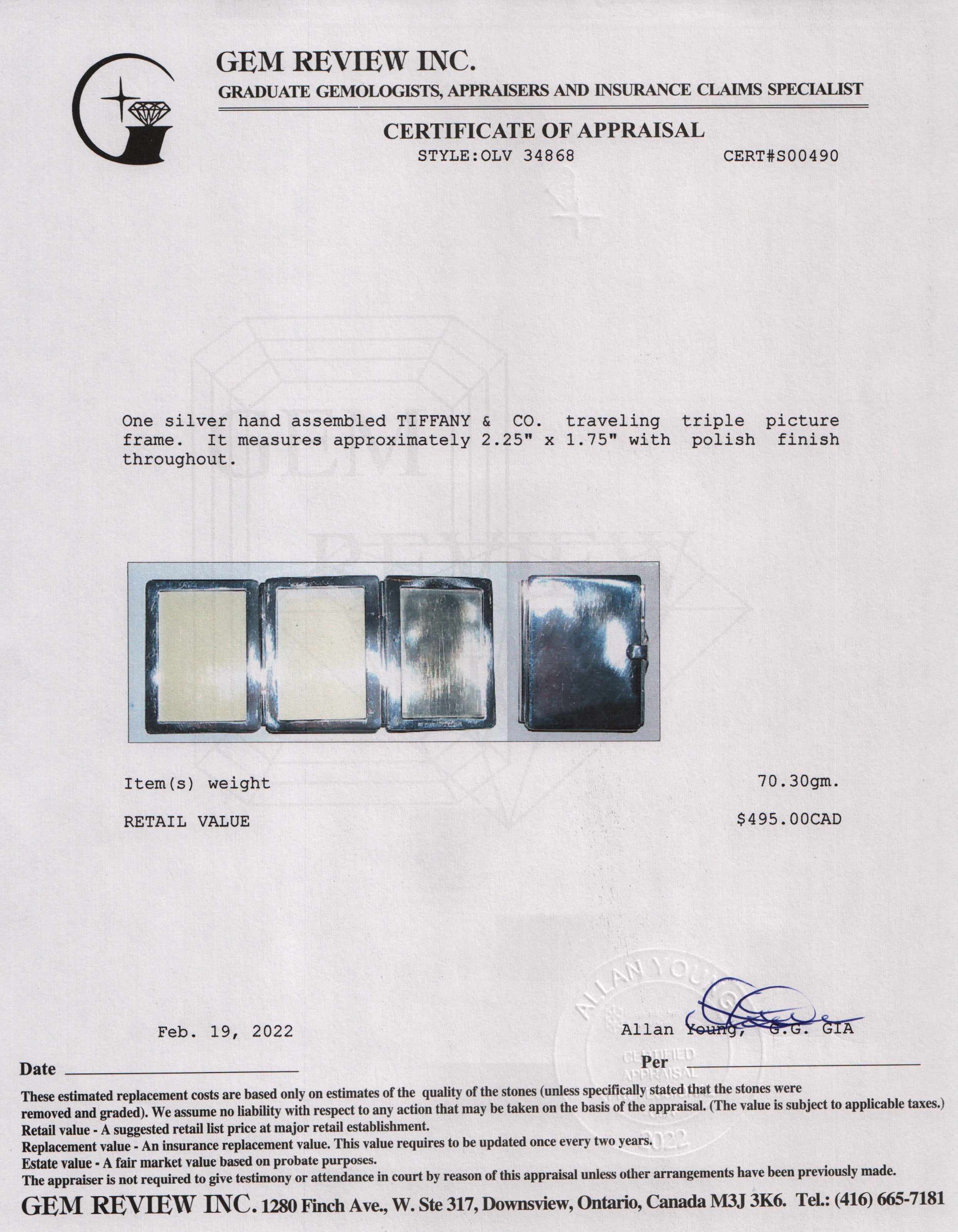 Tiffany & Co. Sterling Silver Traveling Triple Picture Frame