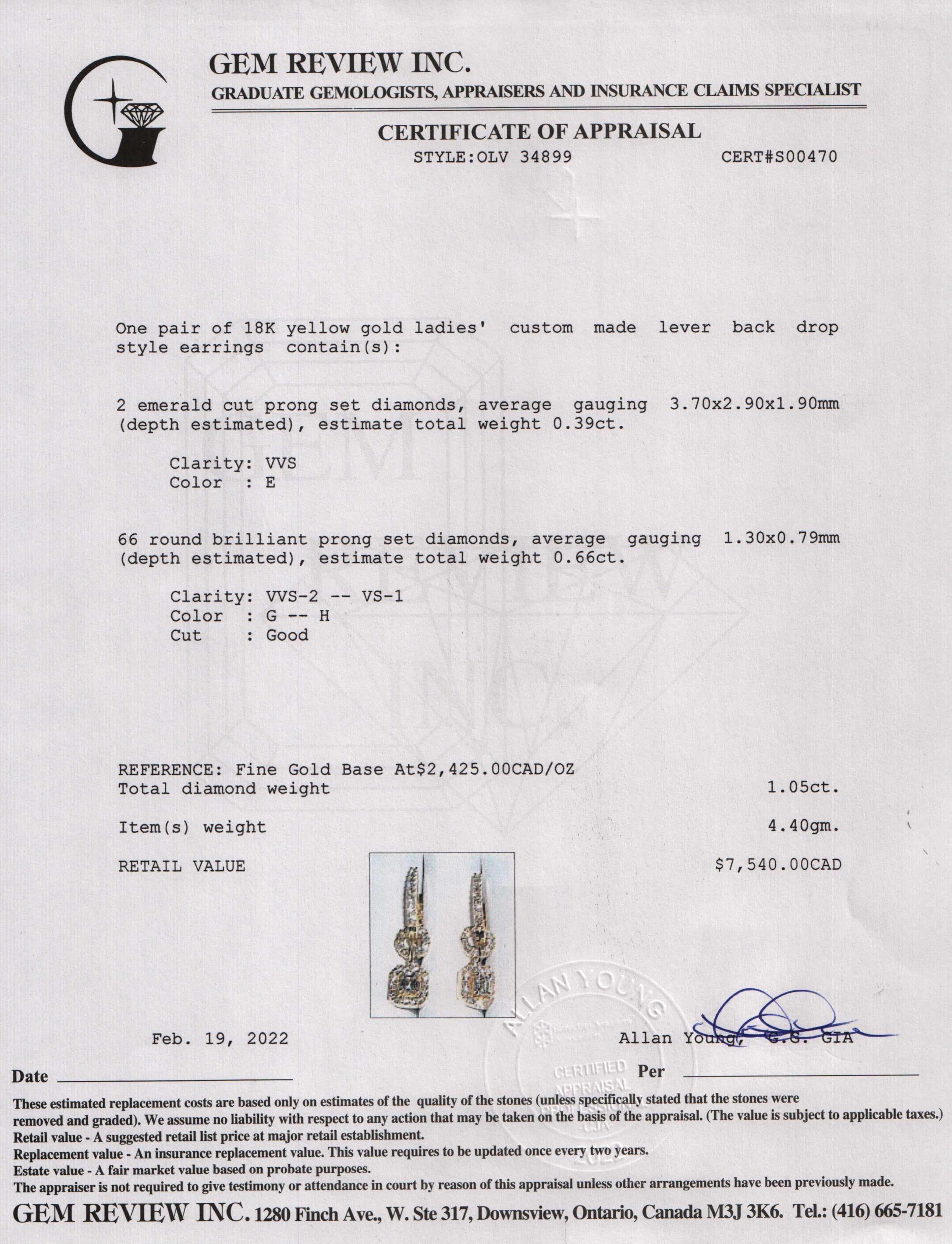 18k Gold Diamond Drop Earrings