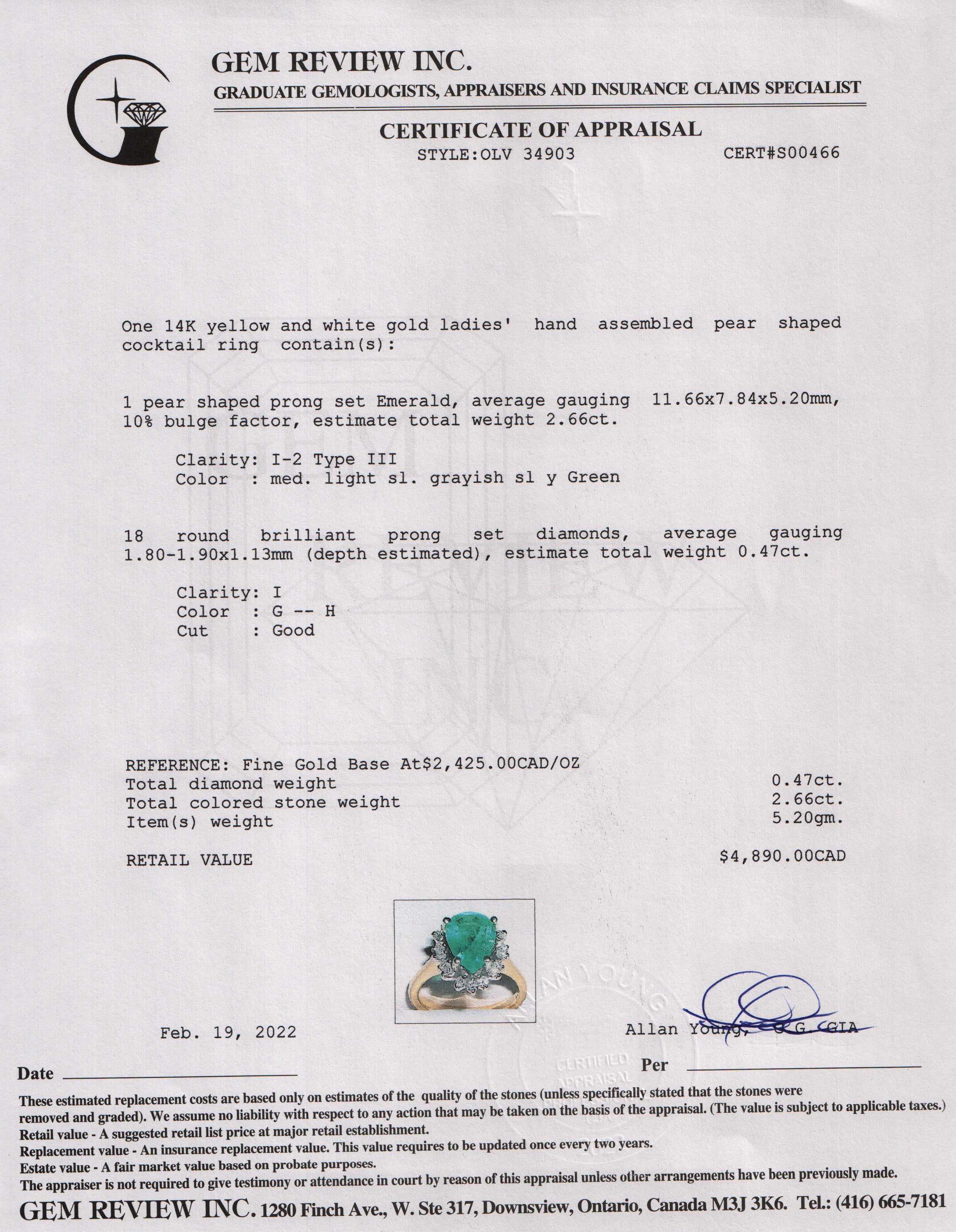 Emerald & Diamond Cocktail Ring