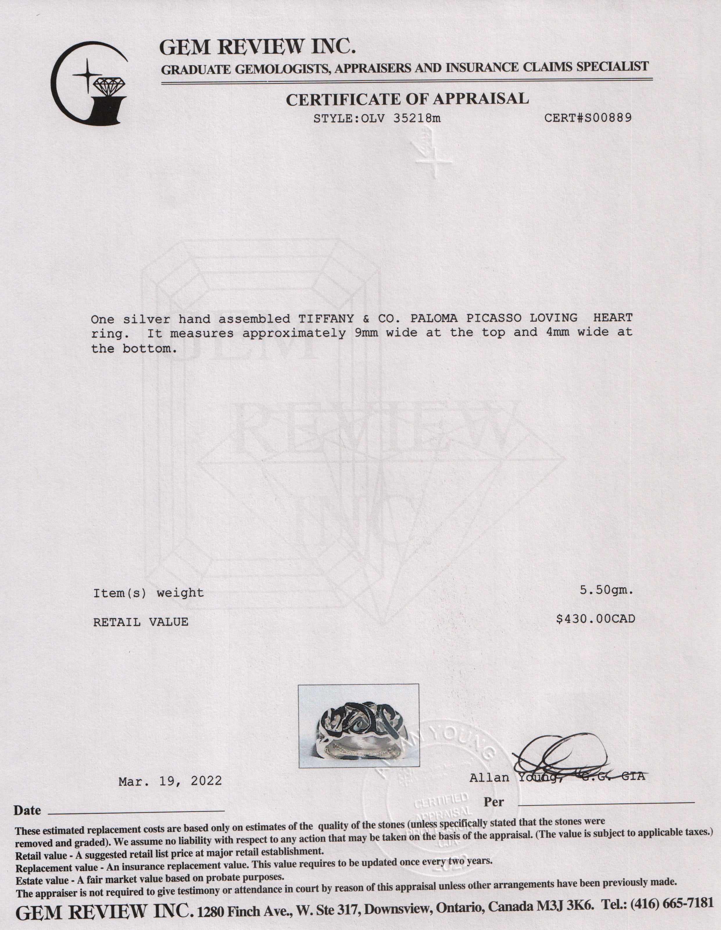 Tiffany & Co. Paloma Picasso Loving Heart Ring