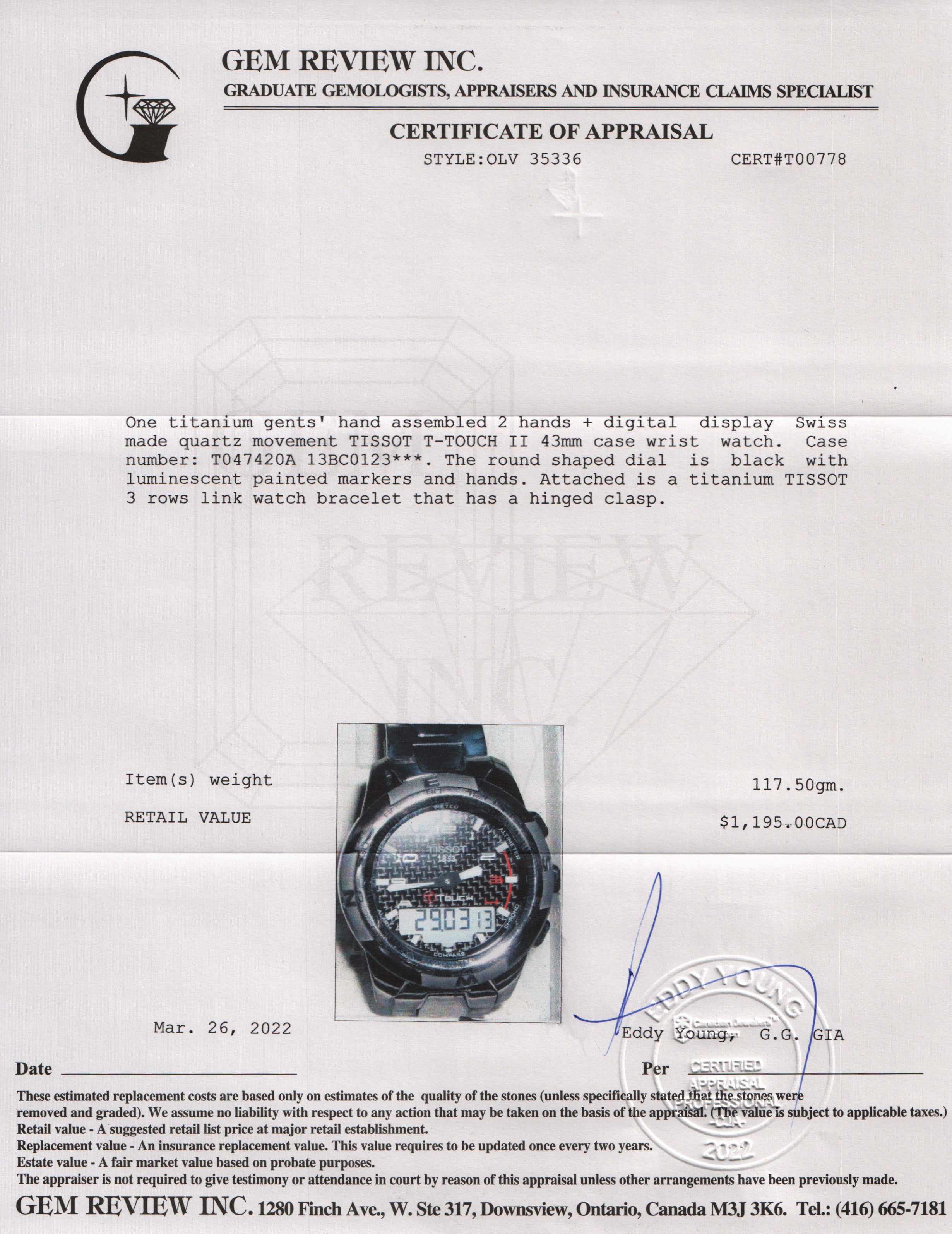 Tissot Titanium T-Touch II Watch