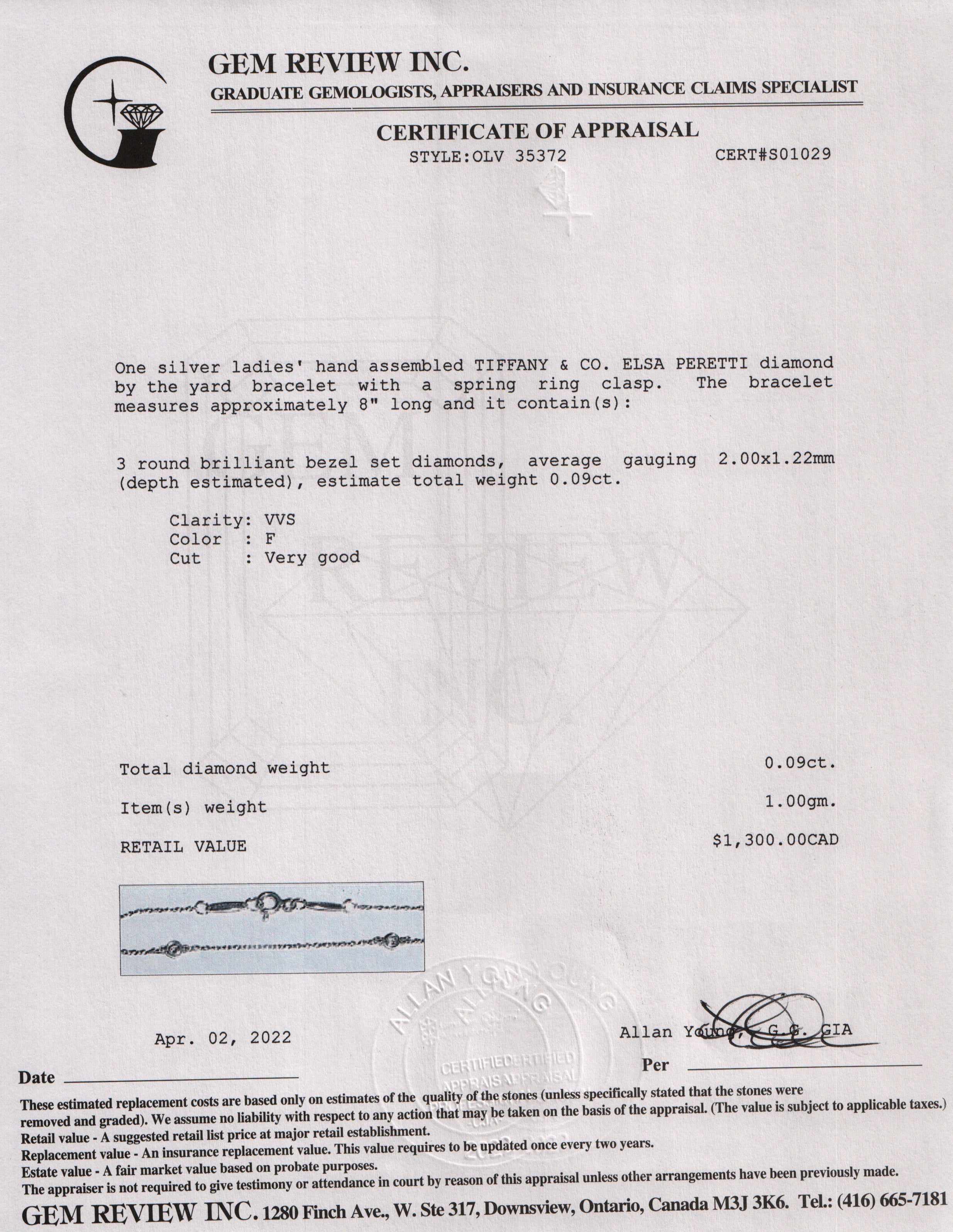 Tiffany & Co. Elsa Peretti Diamonds by the Yard Bracelet