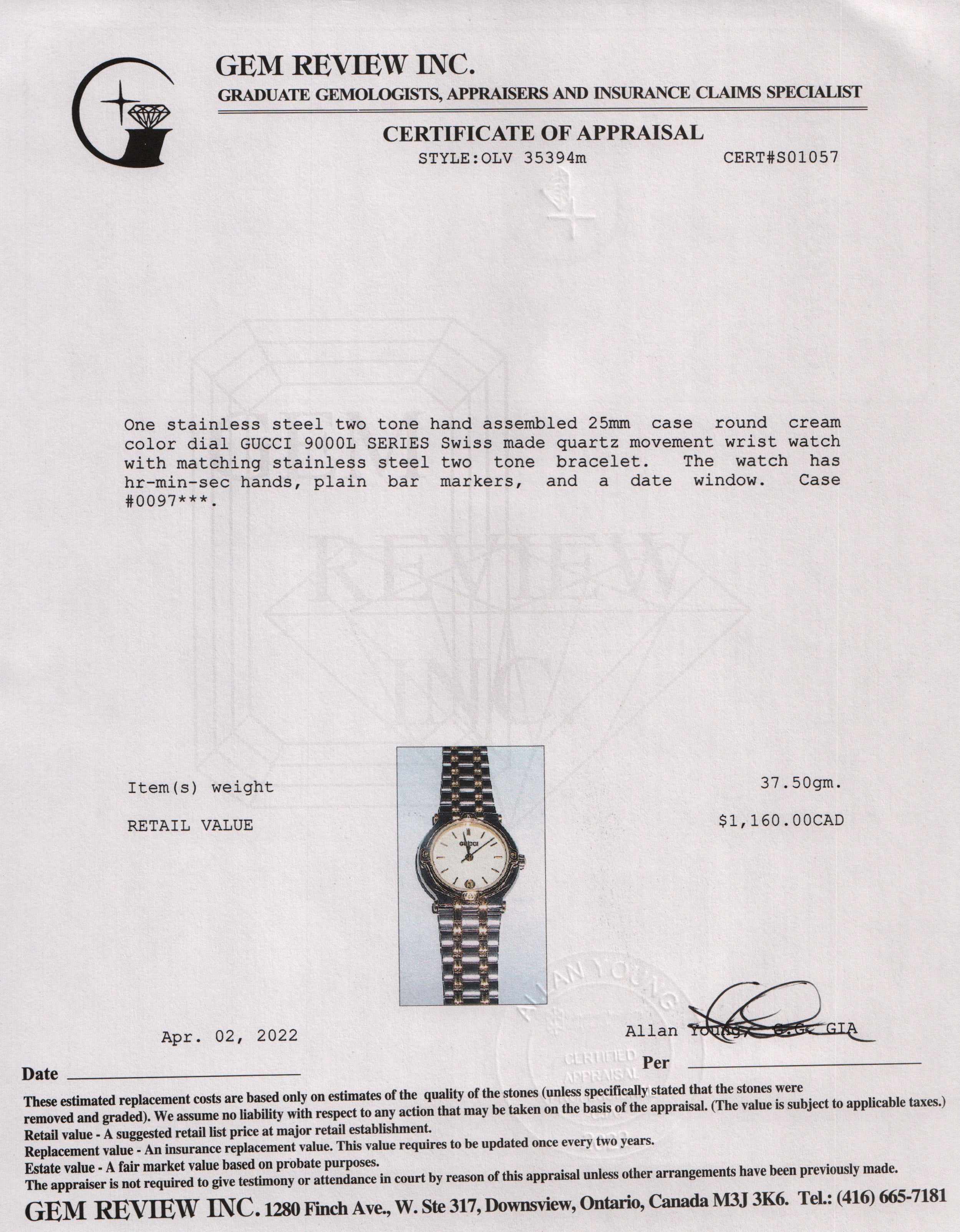 Gucci 9000L Series Watch