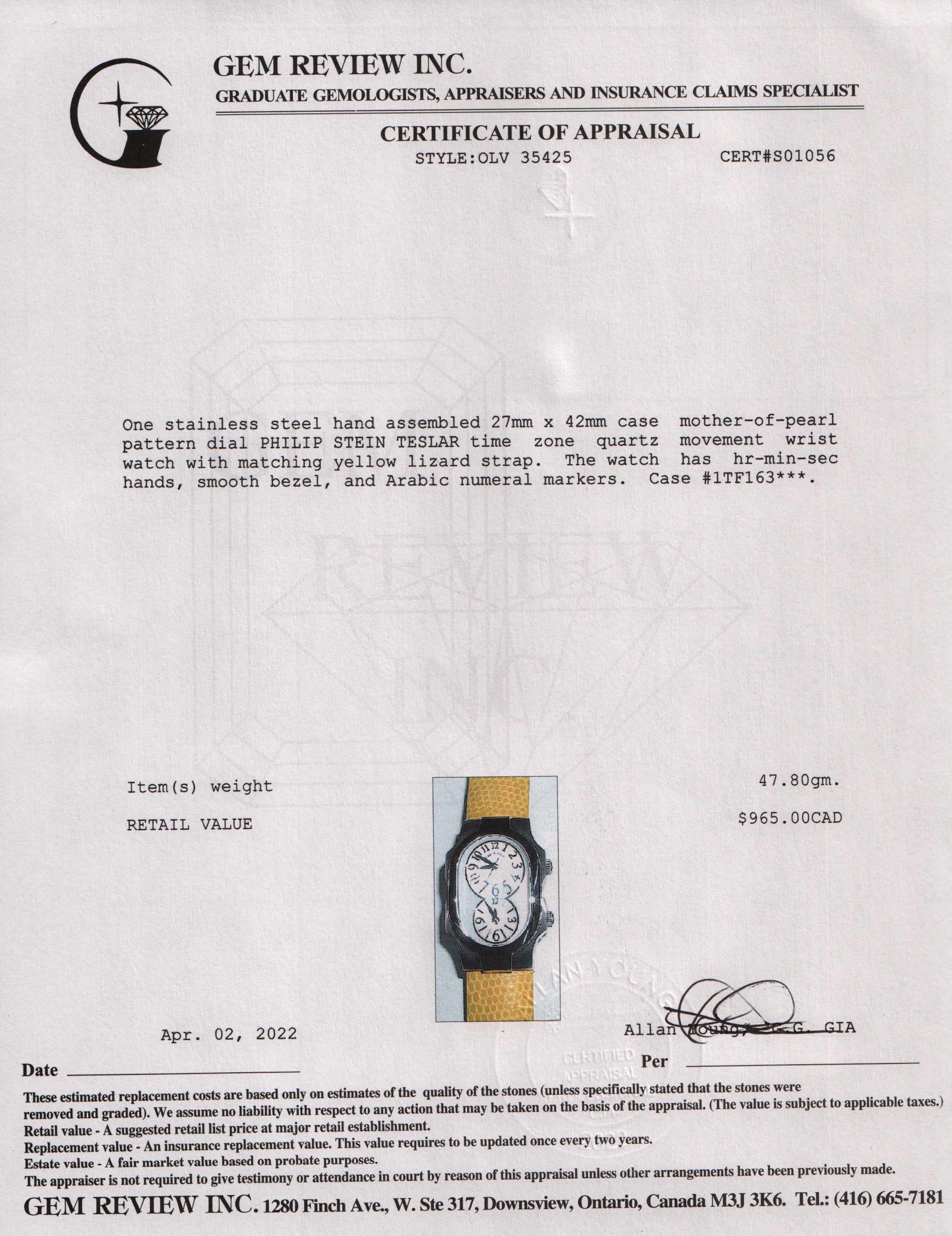 Philip Stein Teslar Watch