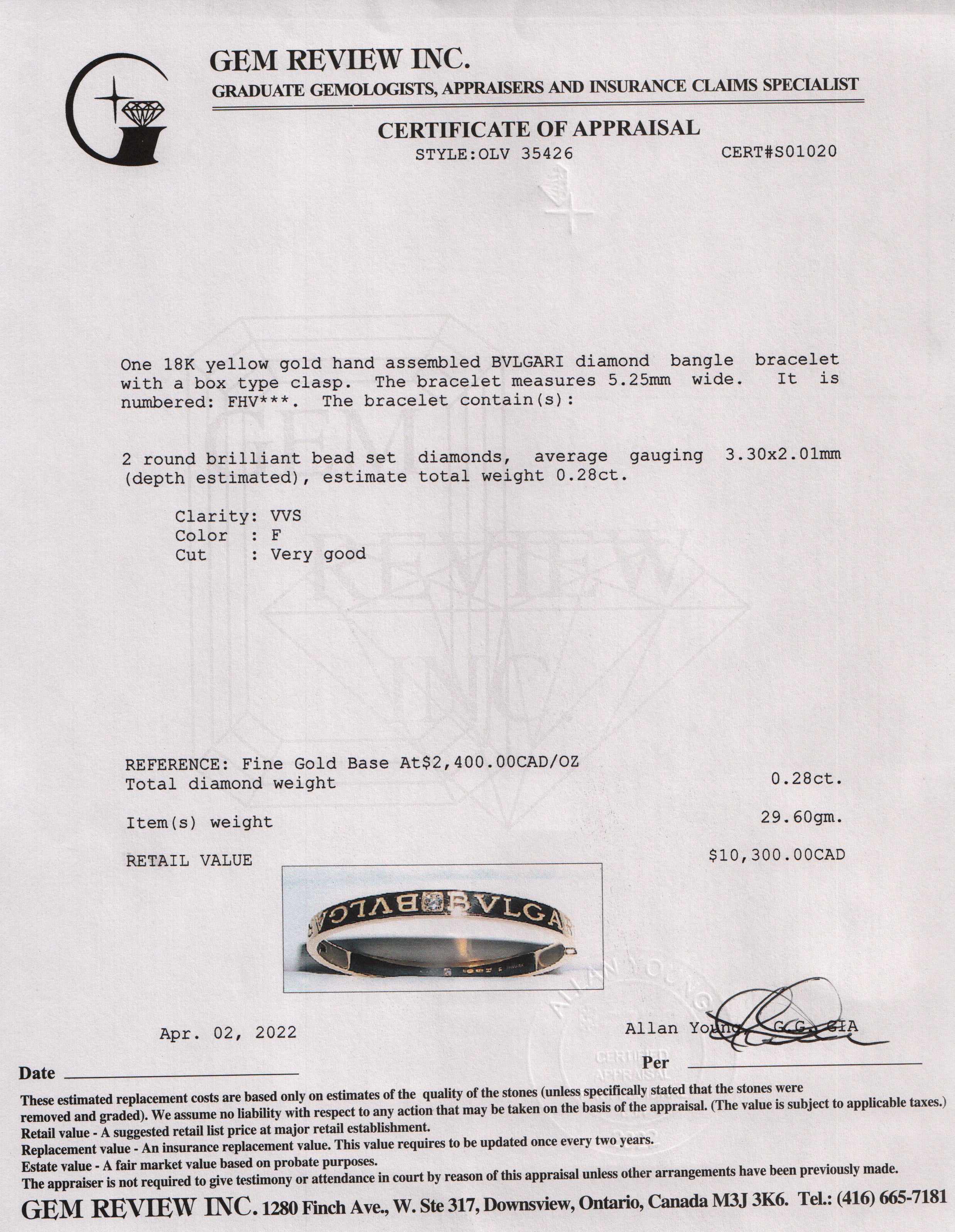 BVLGARI 18k Gold Diamond Bracelet