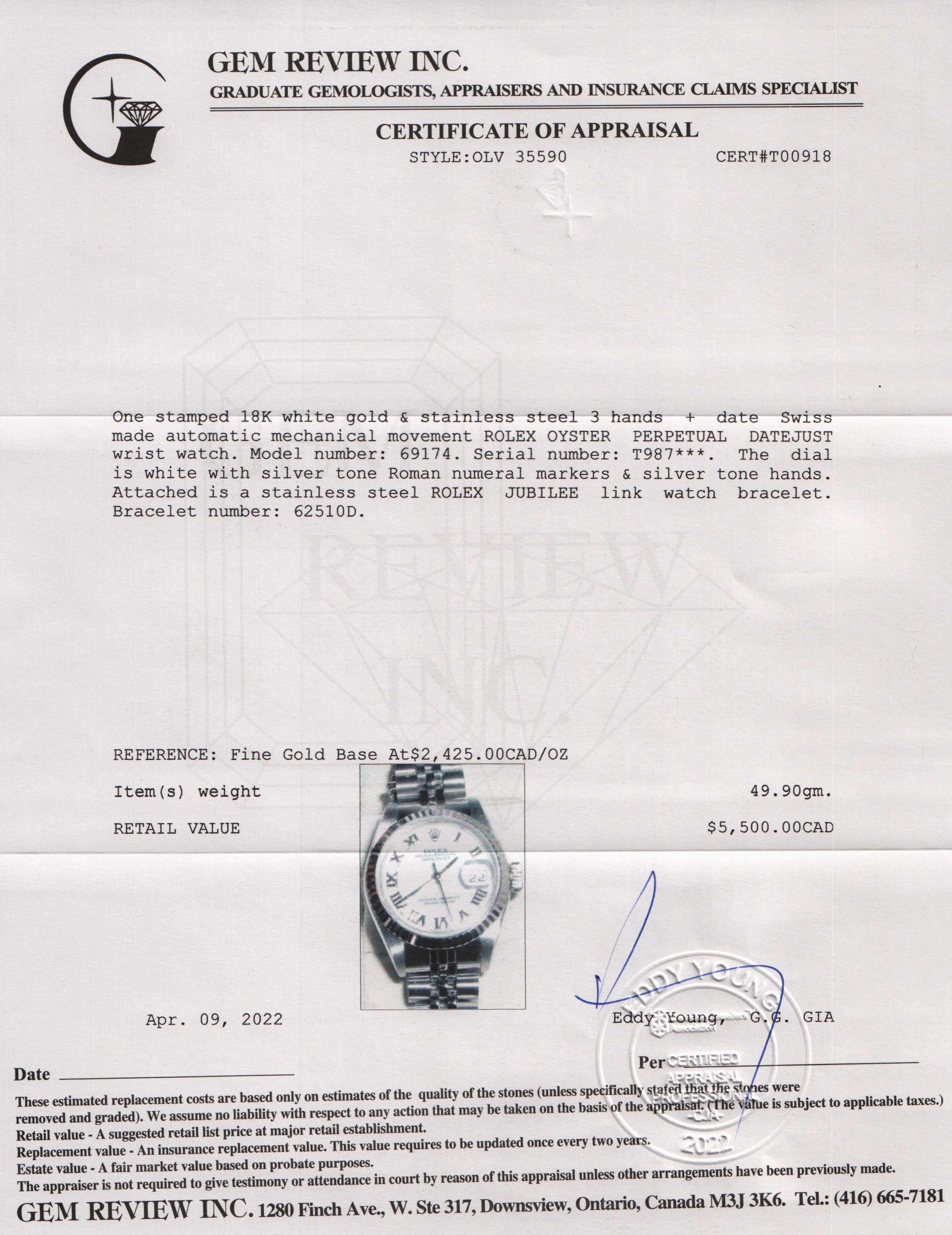 Rolex Datejust 26 mm Watch