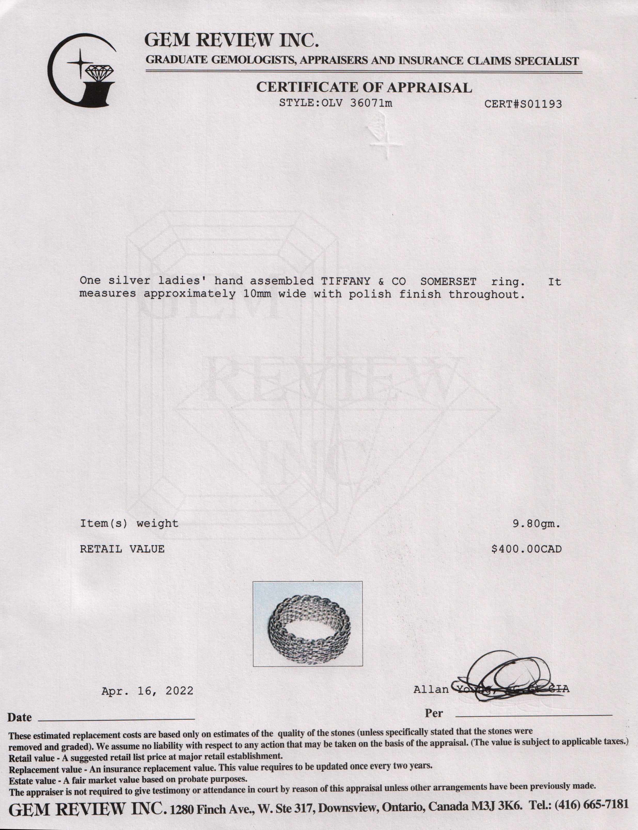 Tiffany & Co. Somerset Ring