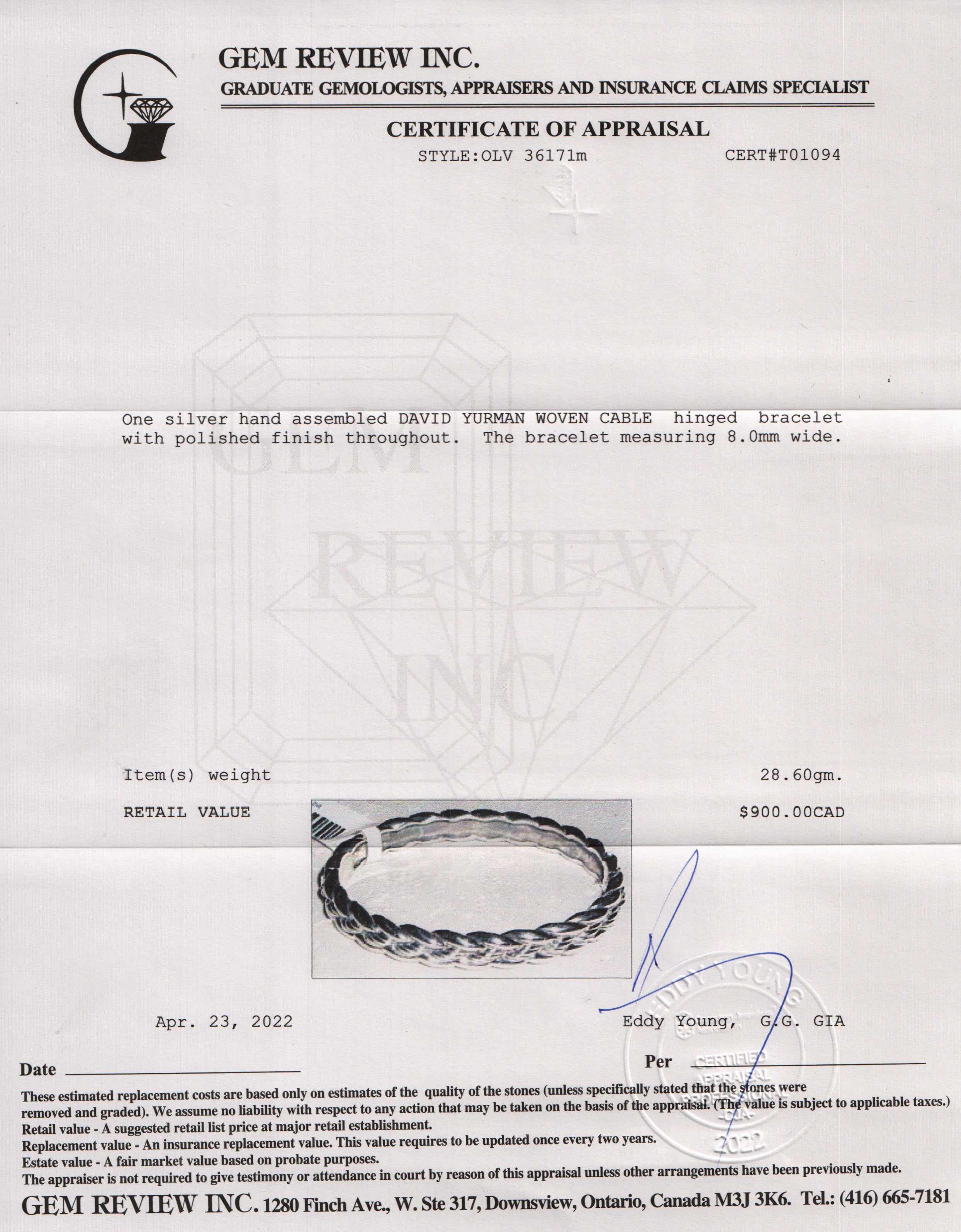David Yurman Woven Cable Bracelet
