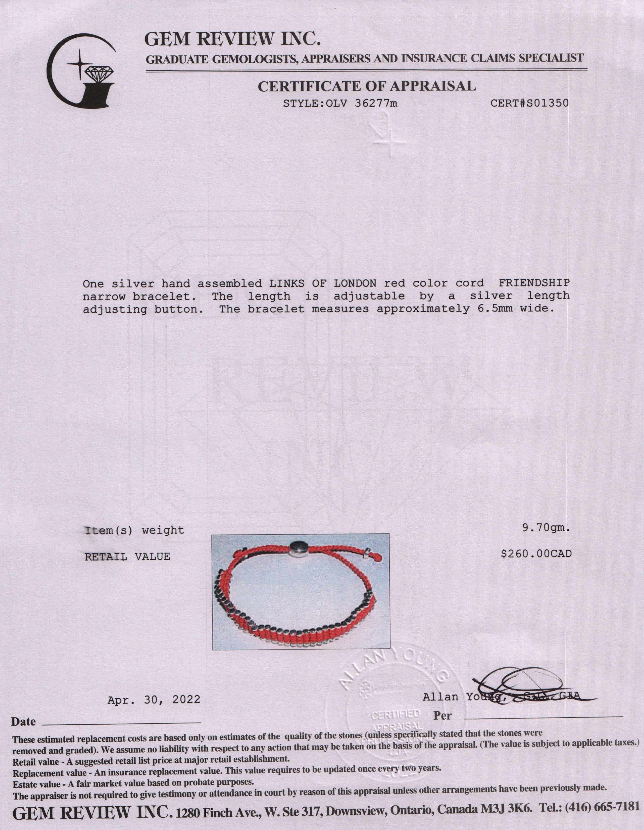 Links of London Narrow Friendship Bracelet