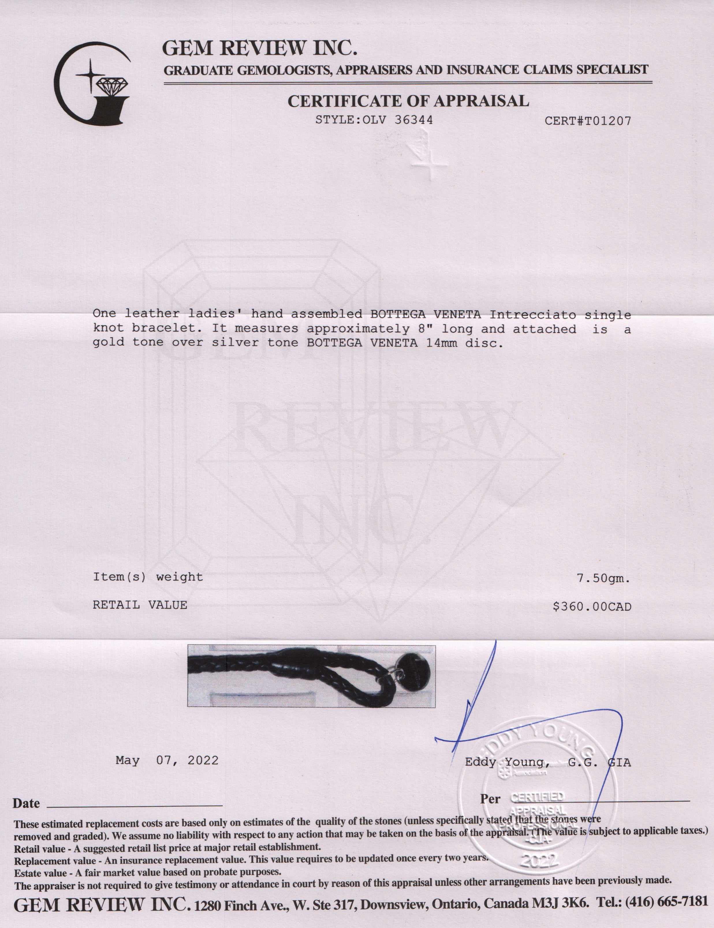 Bottega Veneta Leather Intrecciato Single Knot Bracelet