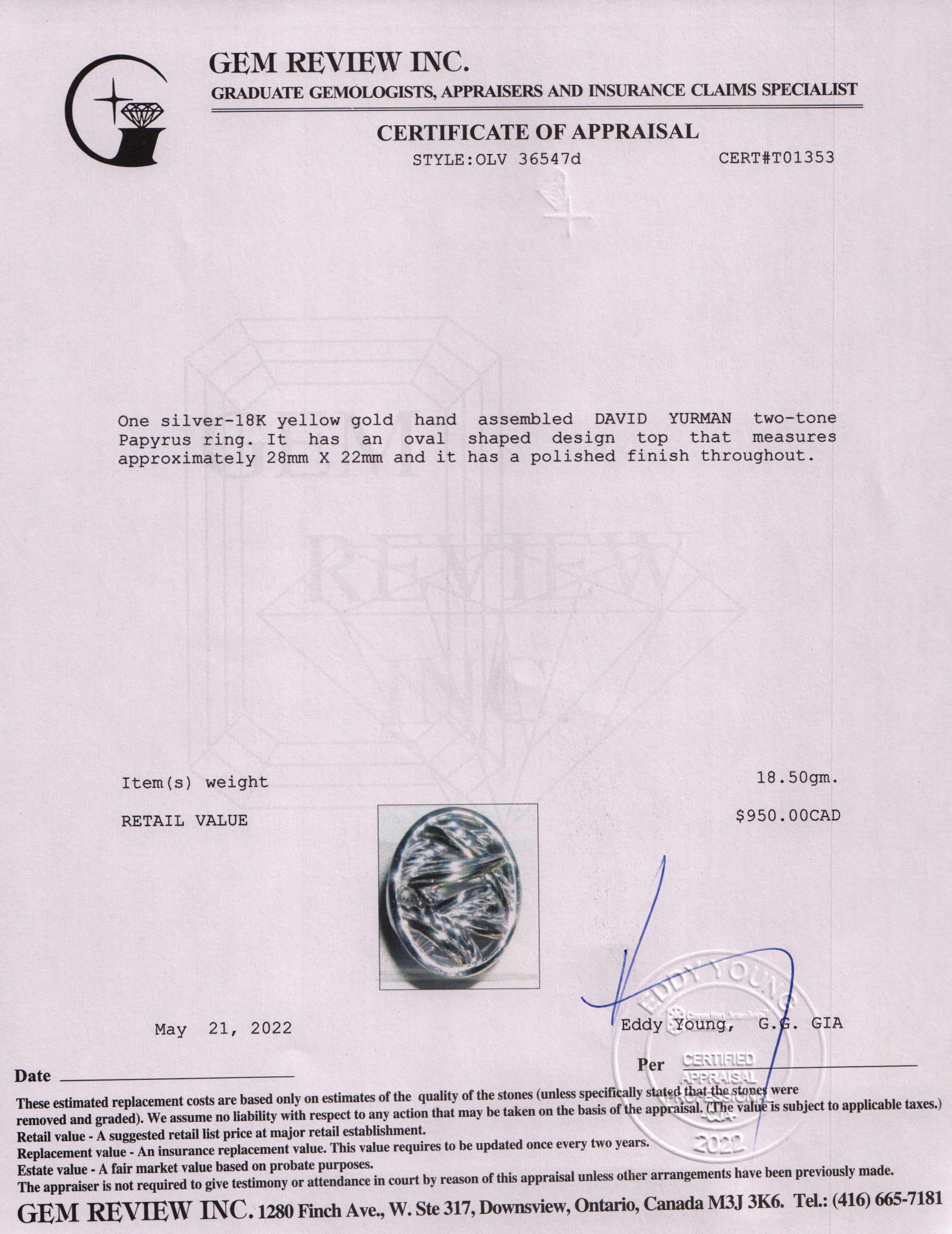 David Yurman Two-Tone Papyrus Ring