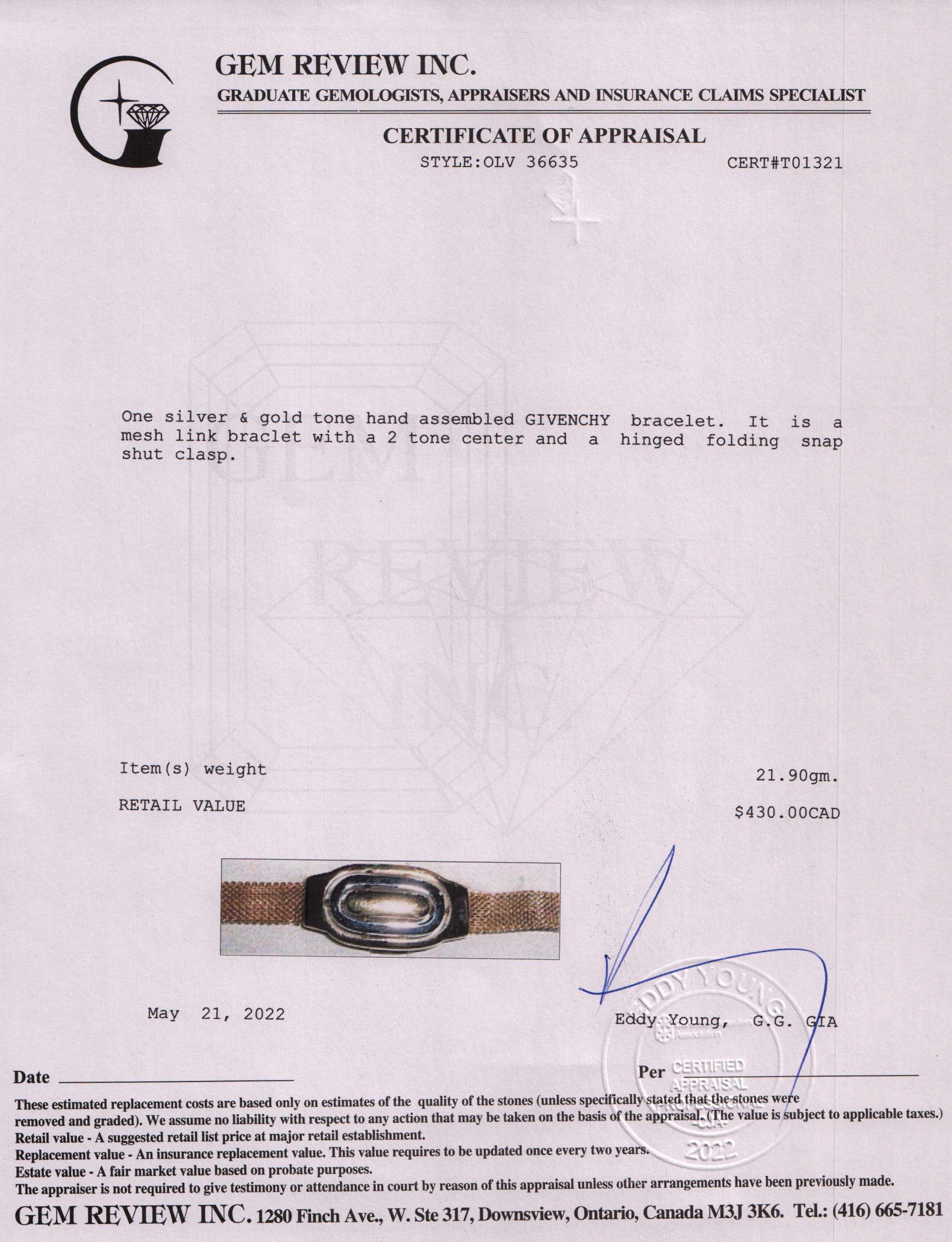 Givenchy Vintage Mesh Bracelet