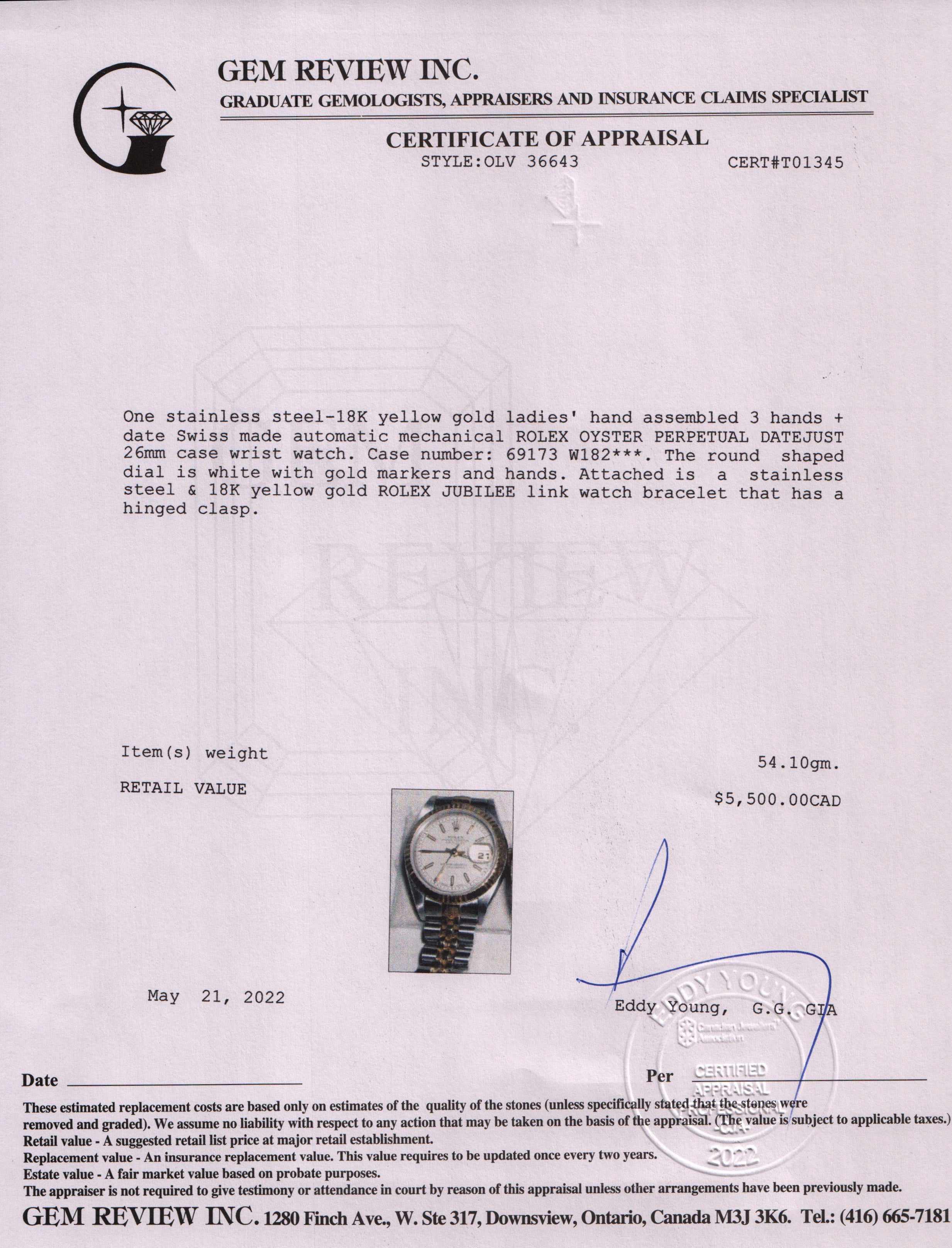 Rolex Two-Tone Datejust 26 mm Watch